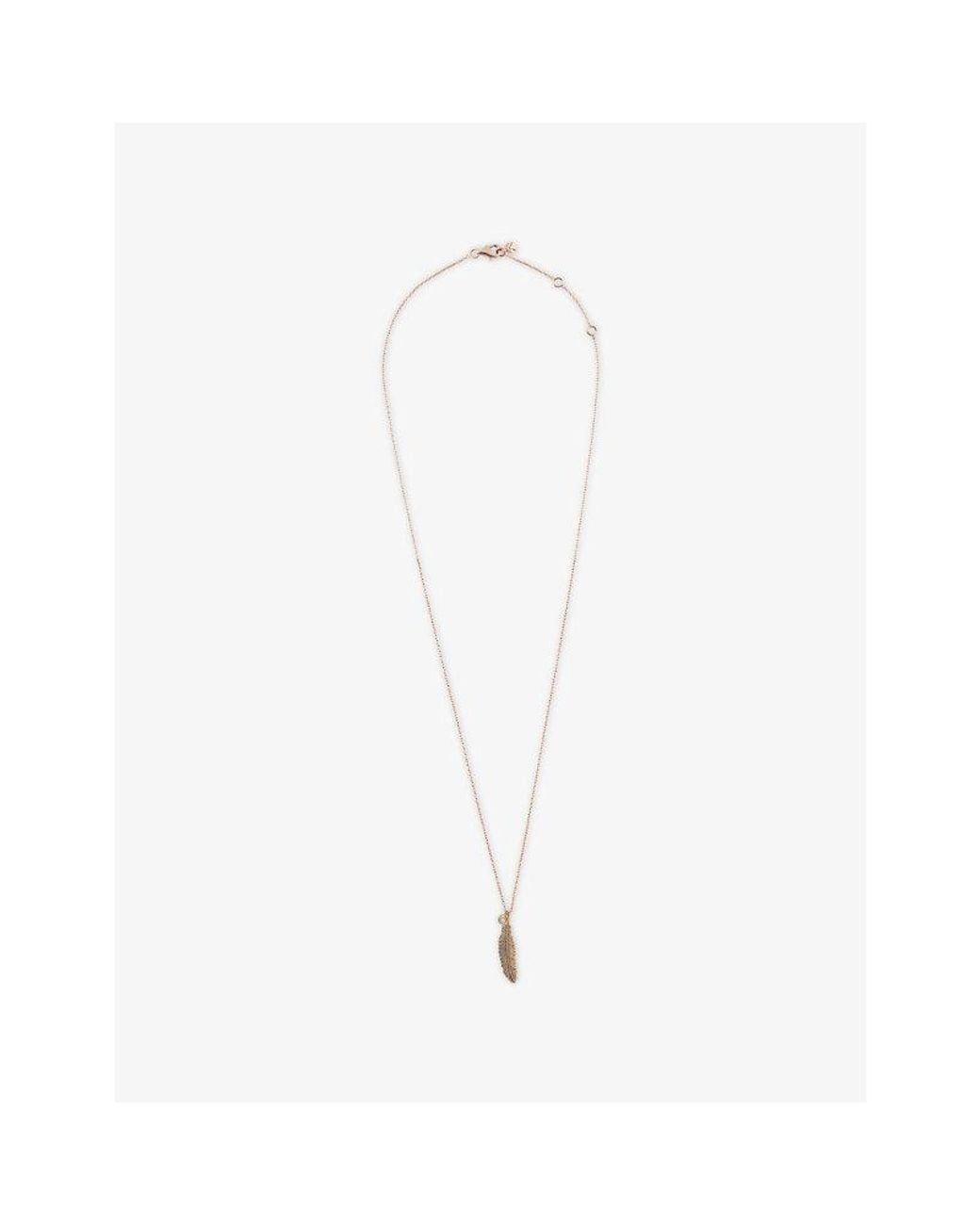 Kismet by Milka White Raven Feather Midi 0.04Ct Diamond Pendant Necklace