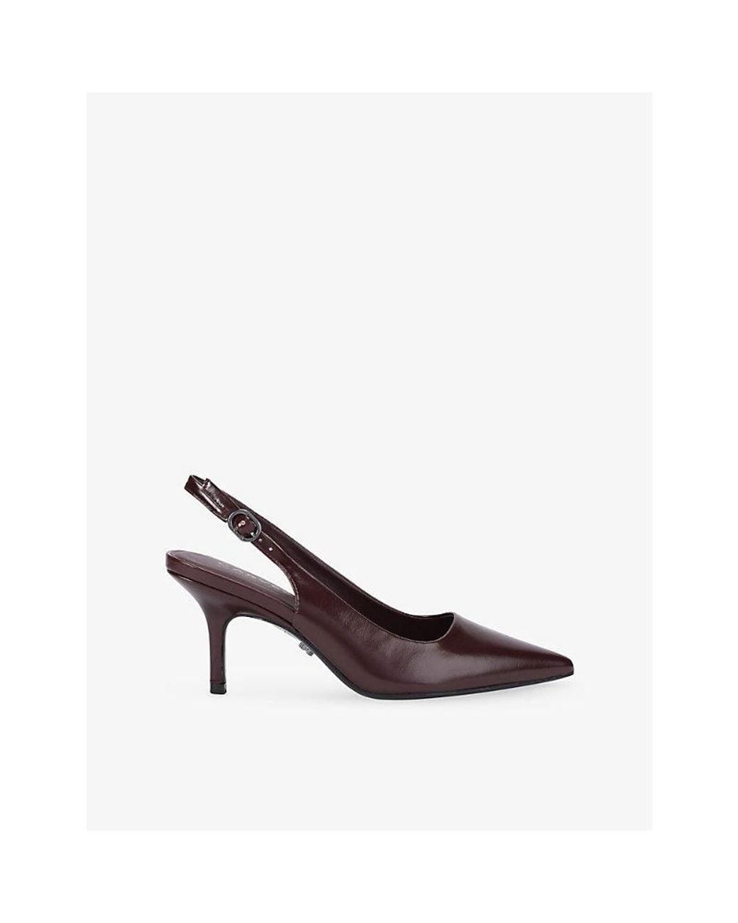 Carvela Kurt Geiger Brown Spirit Slingback Faux Leather Heeled Courts