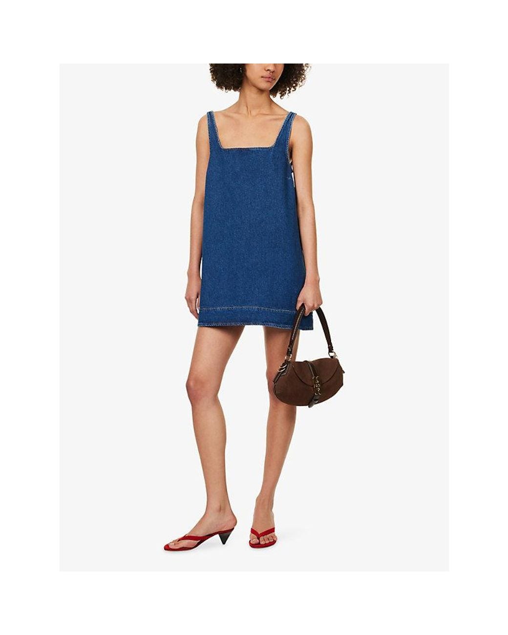 Reformation Blue Myla Cotton Denim Mini Dress