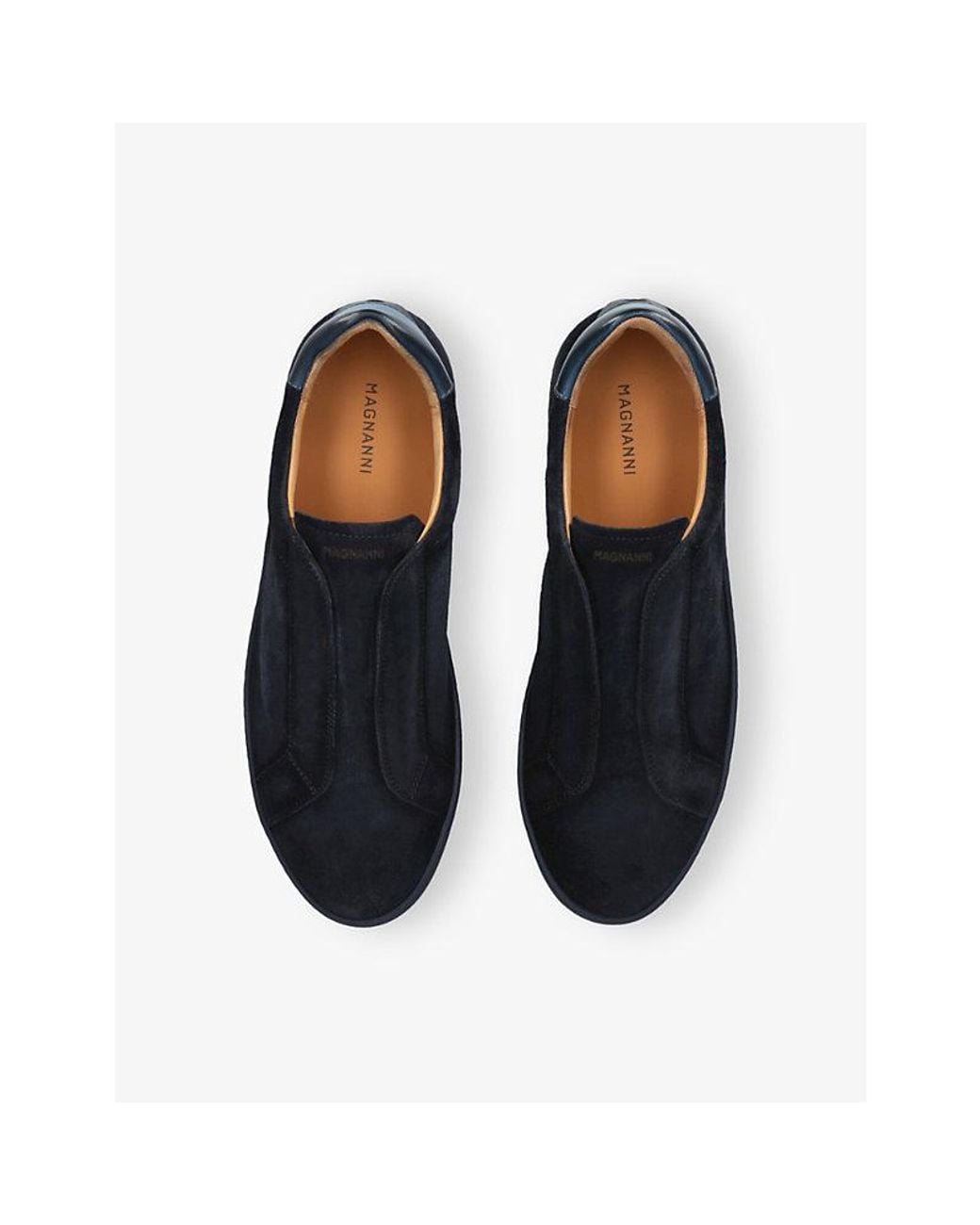 Magnanni Shoes Blue Cowes Laceless Suede Low-Top Trainers for men