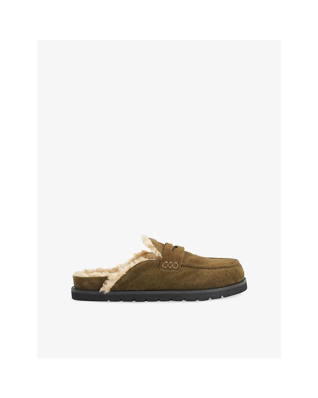 Dune Green Goldy Suede Loafers