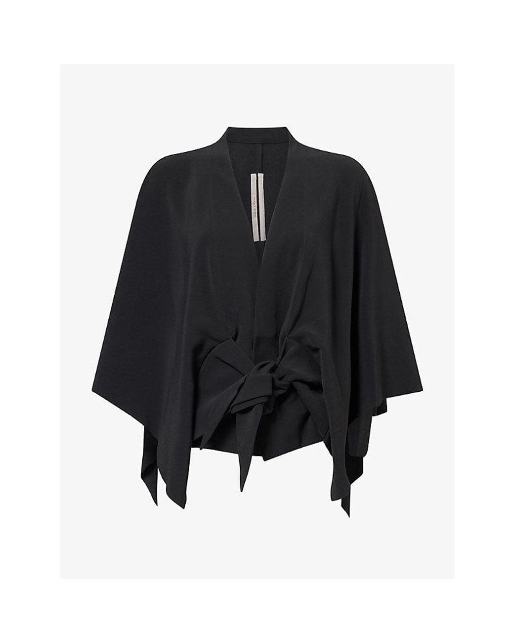 Rick Owens Black Half-Moon Tie Woven Top