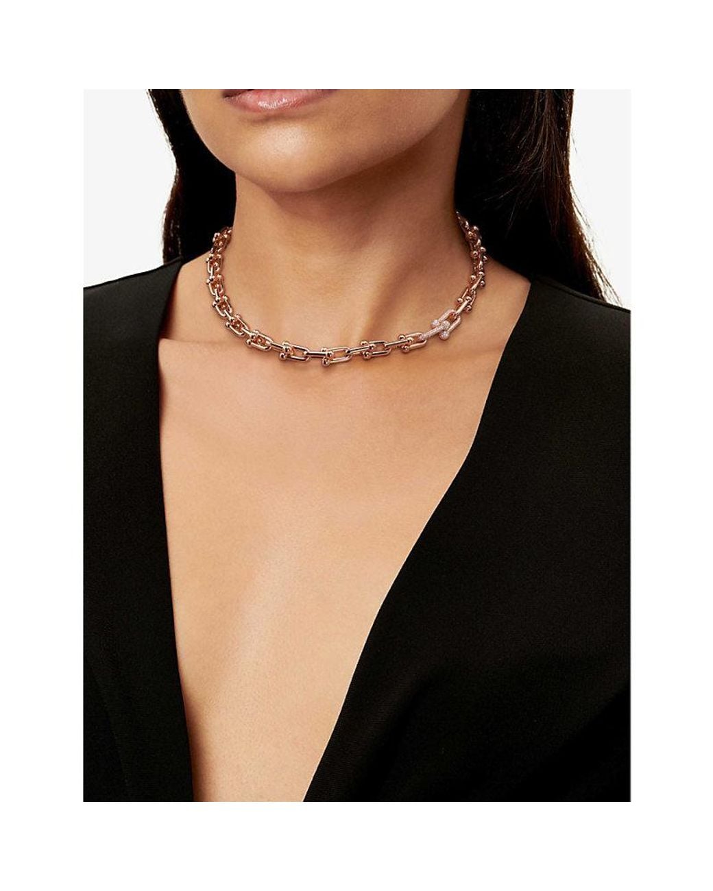 Tiffany & Co Metallic Tiffany Hardwear Medium Link 18Ct- And 1.39Ct Diamond Necklace