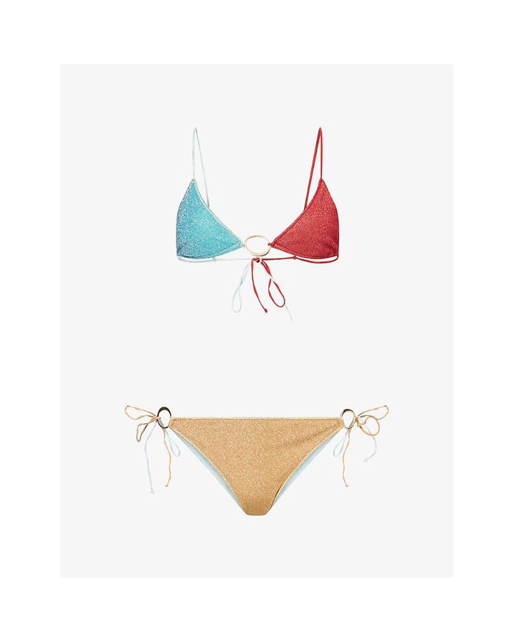 Oseree White Lumiere Colour O-Ring Bikini Set