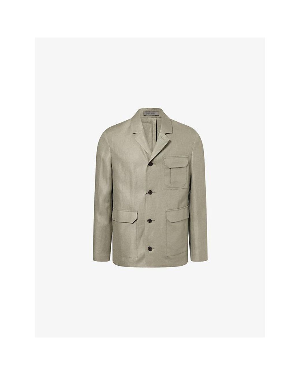 Corneliani Gray Patch-Pocket Cotton Jacket for men