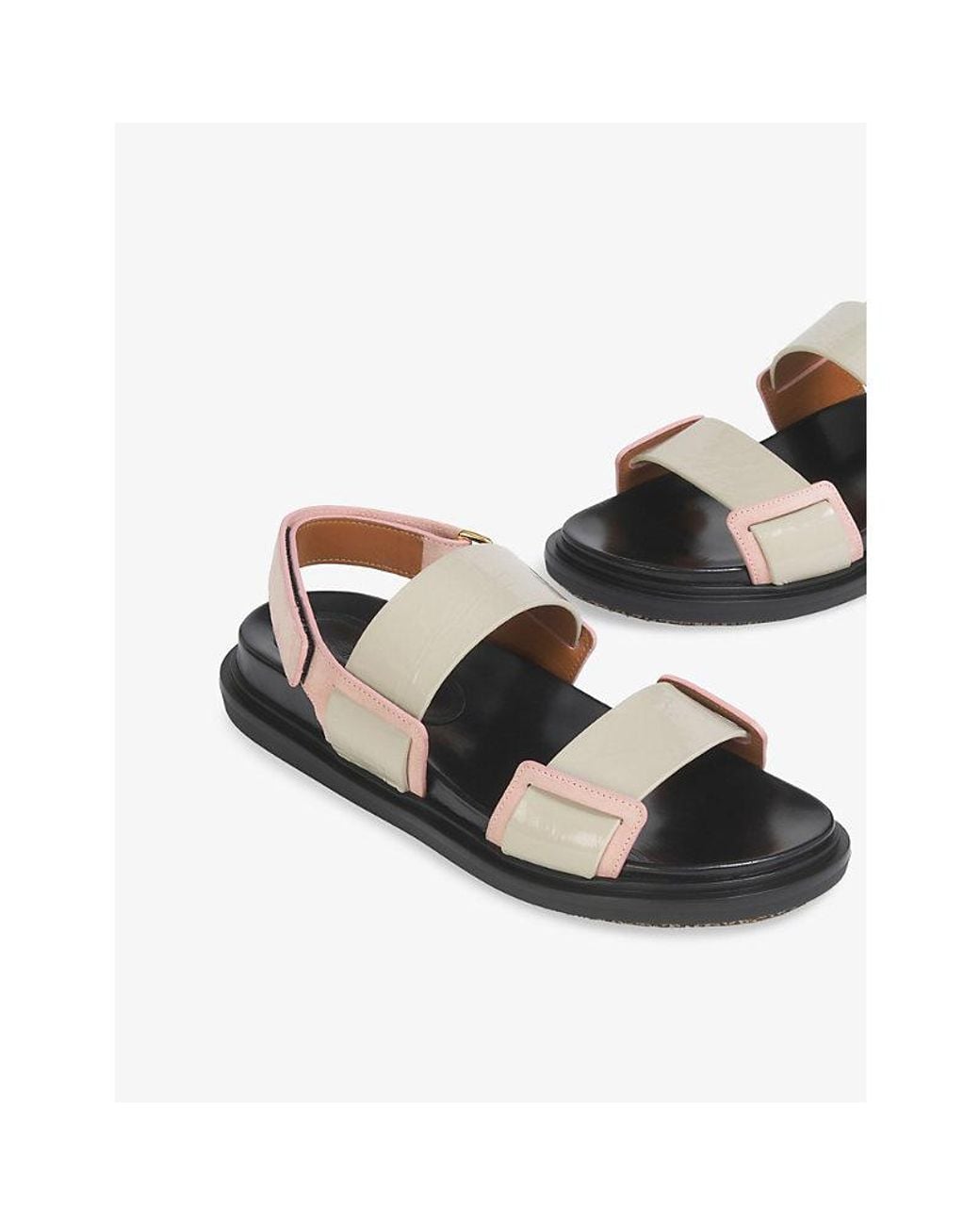 Marni White Fussbett Patent-Leather Sandals