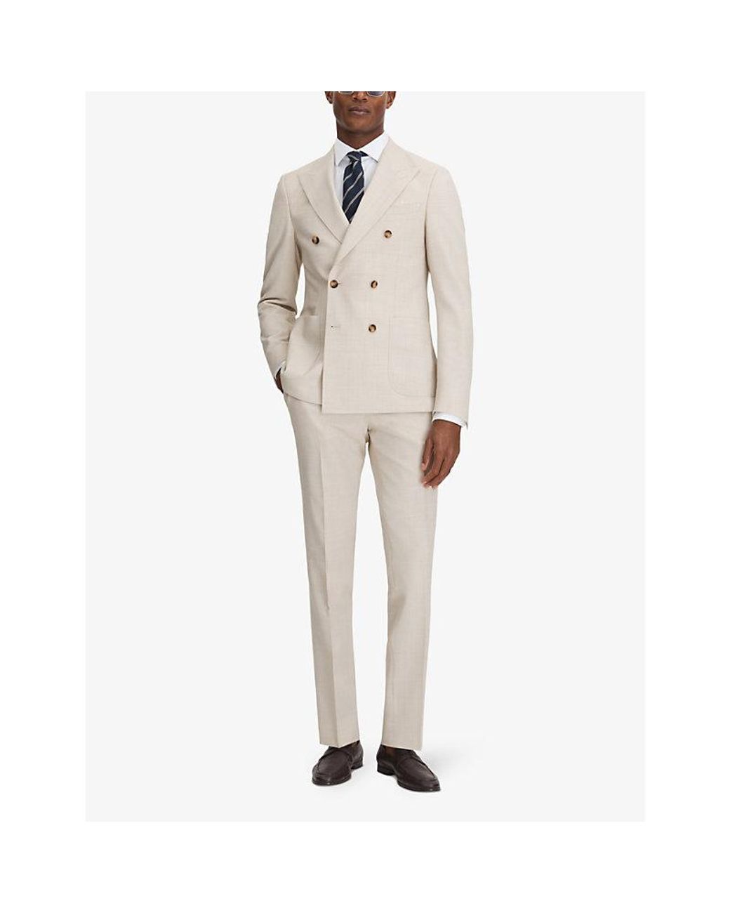 Reiss White Belmont Slim-Fit Stretch Woven-Blend Blazer for men