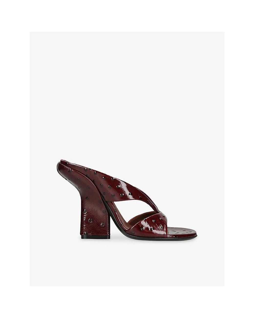 Dries Van Noten Brown Heeled Patent-Leather Mules