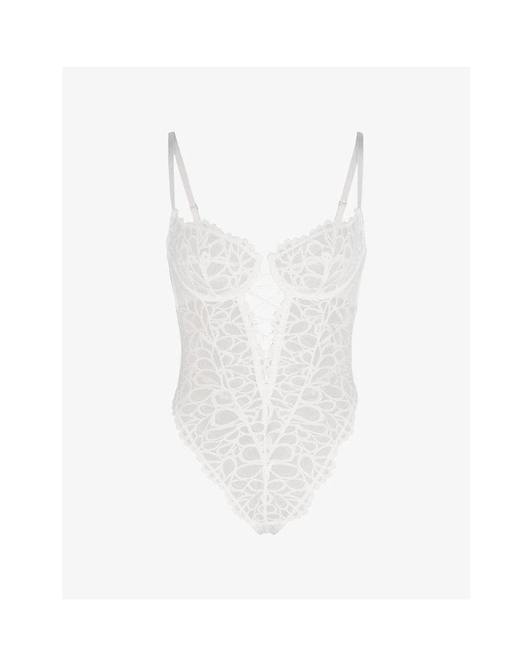 Savage x Fenty White Savage Not Sorry Underwired Lace Teddy