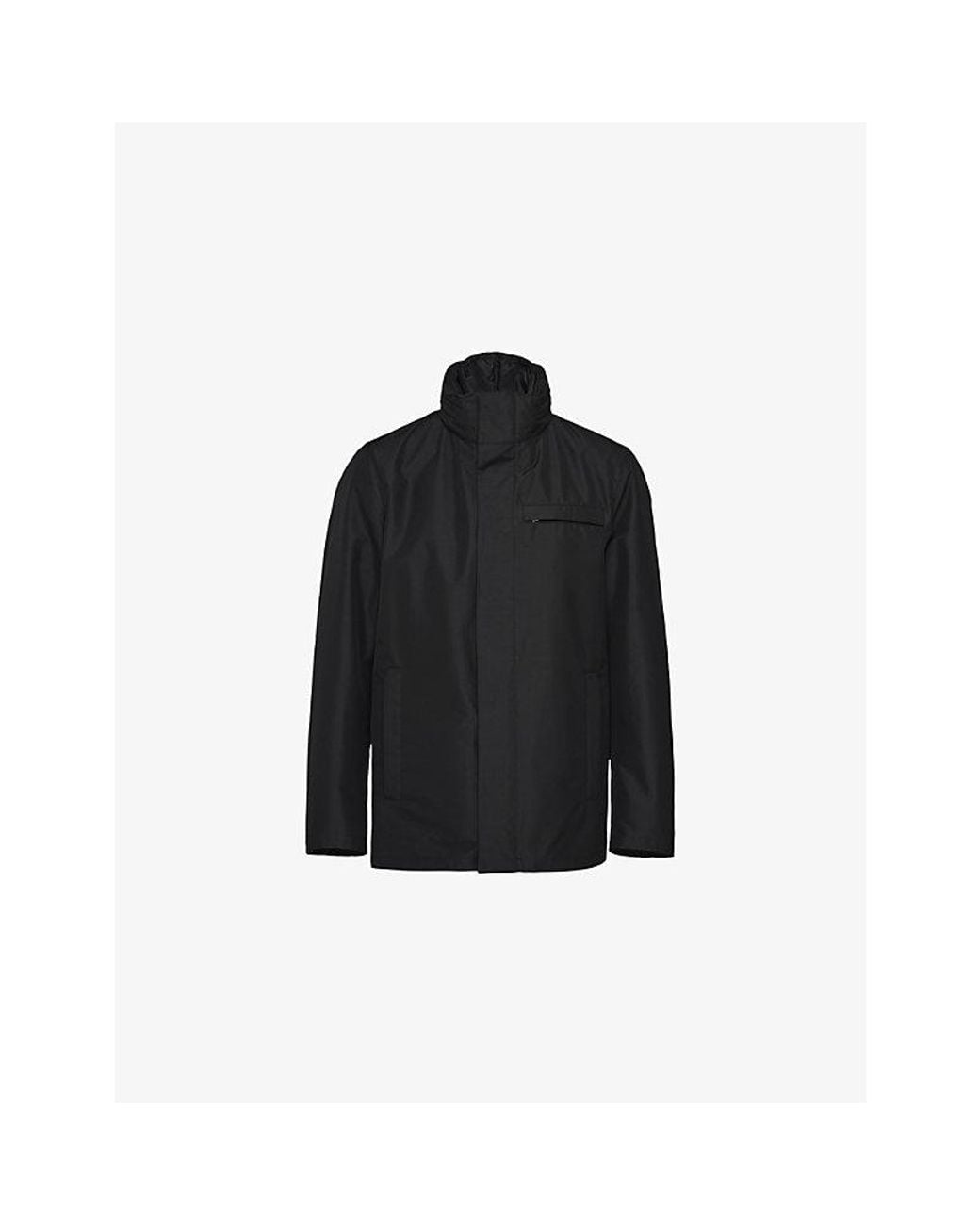 Prada Black Technical High-Neck Blouson Woven Jacket for men