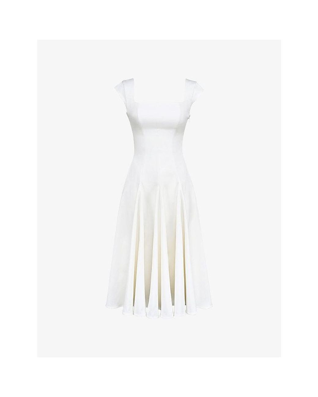 House Of Cb Raisa Square-Neck Twill Woven Midi Dress Xs (A-C Cup 