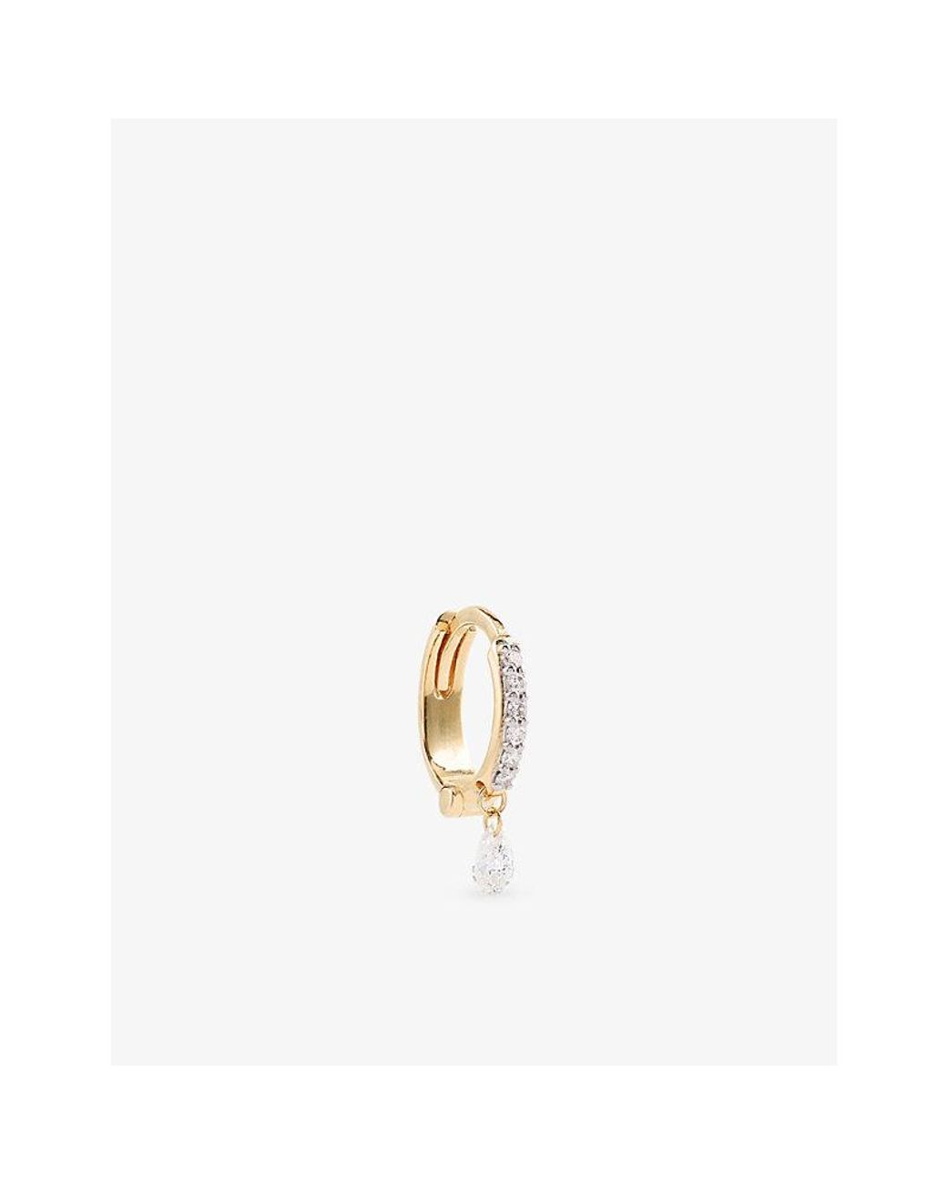 Kismet by Milka White Nightlit 0.18Ct Diamond Drop Huggie