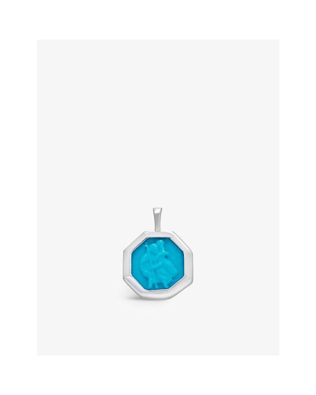 Monica Vinader Blue St Christopher Sterling- And Charm Pendant