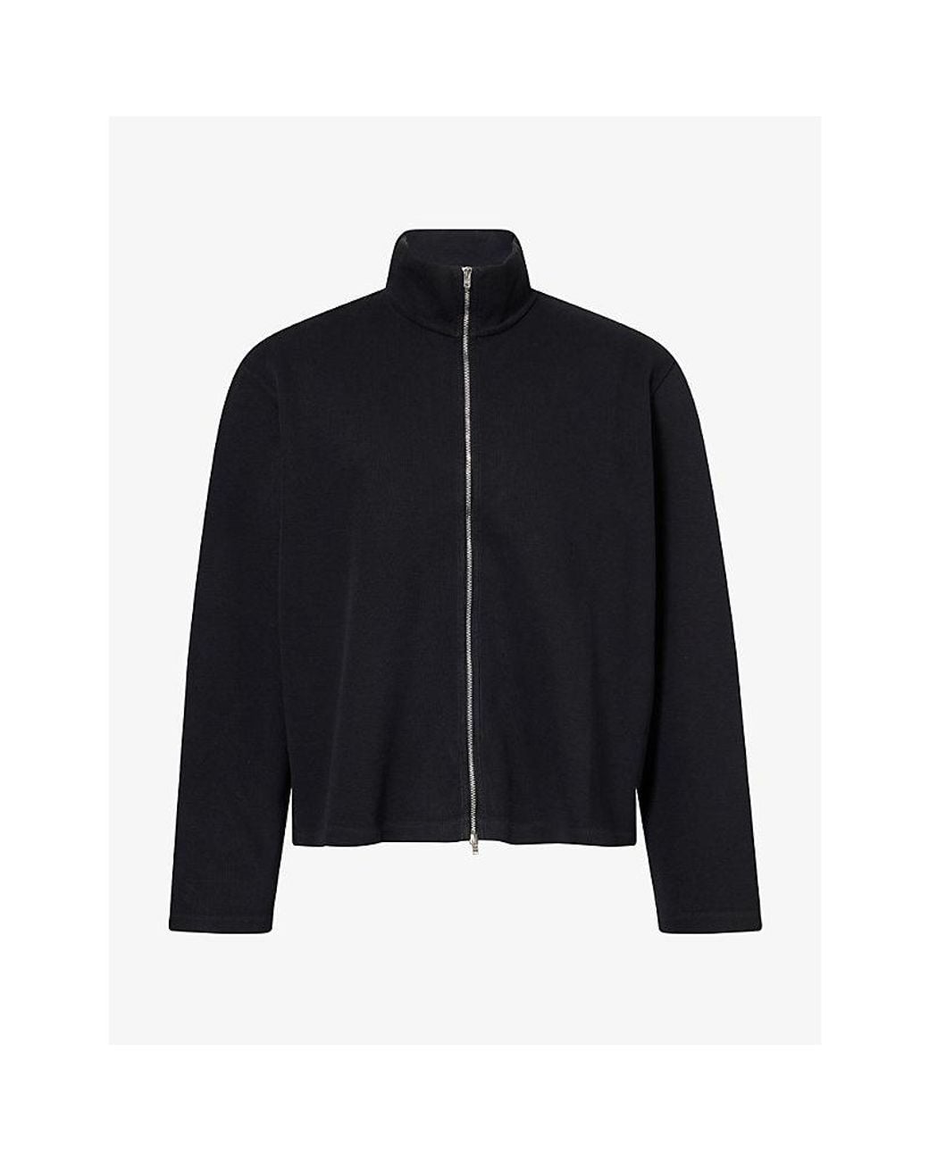 Our Legacy Black Shrunken Funnel-Neck Cotton Sweatshirt for men