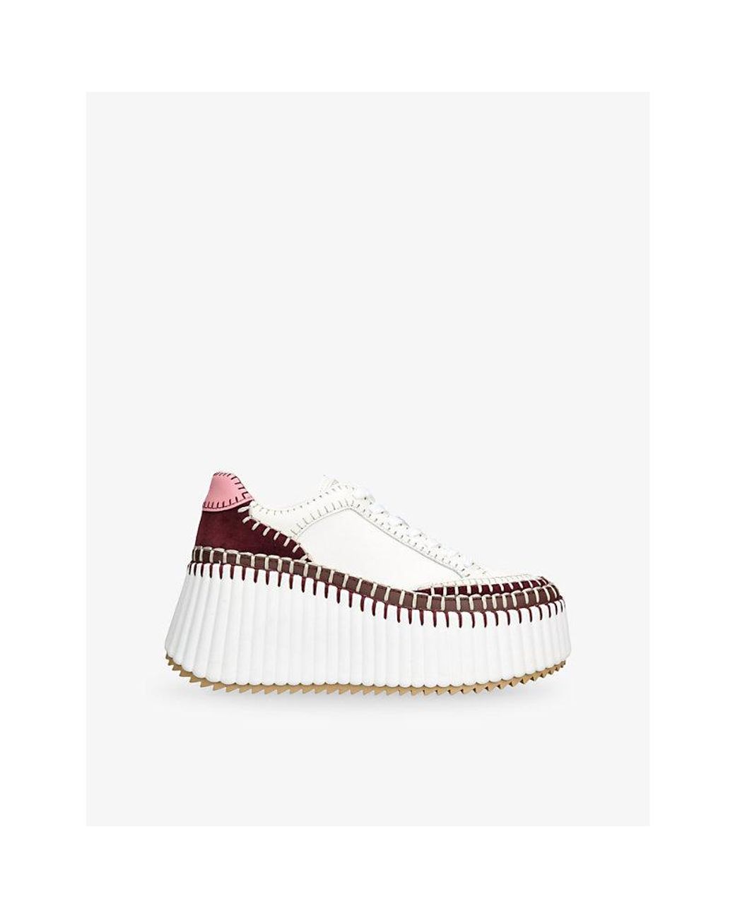Chloé White Nama Wedge Sneakers