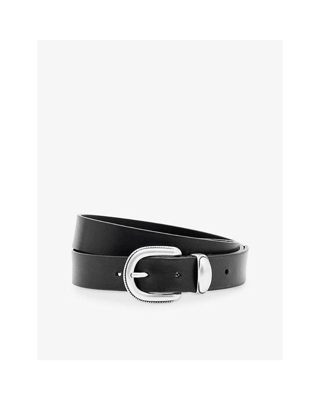 Reiss Black Jonny Leather Belt for men