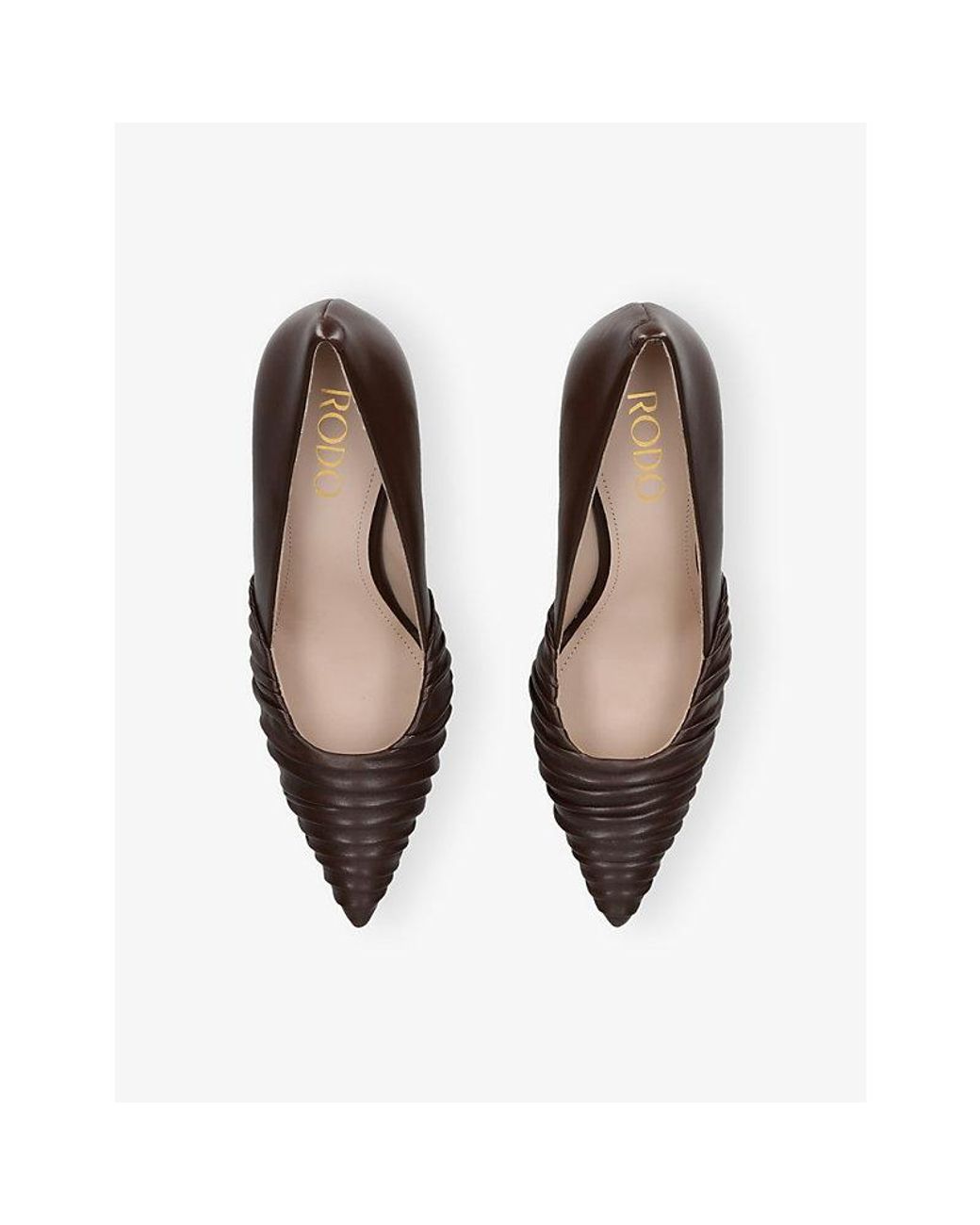 Rodo Brown Tracy 80 Leather Heeled Courts