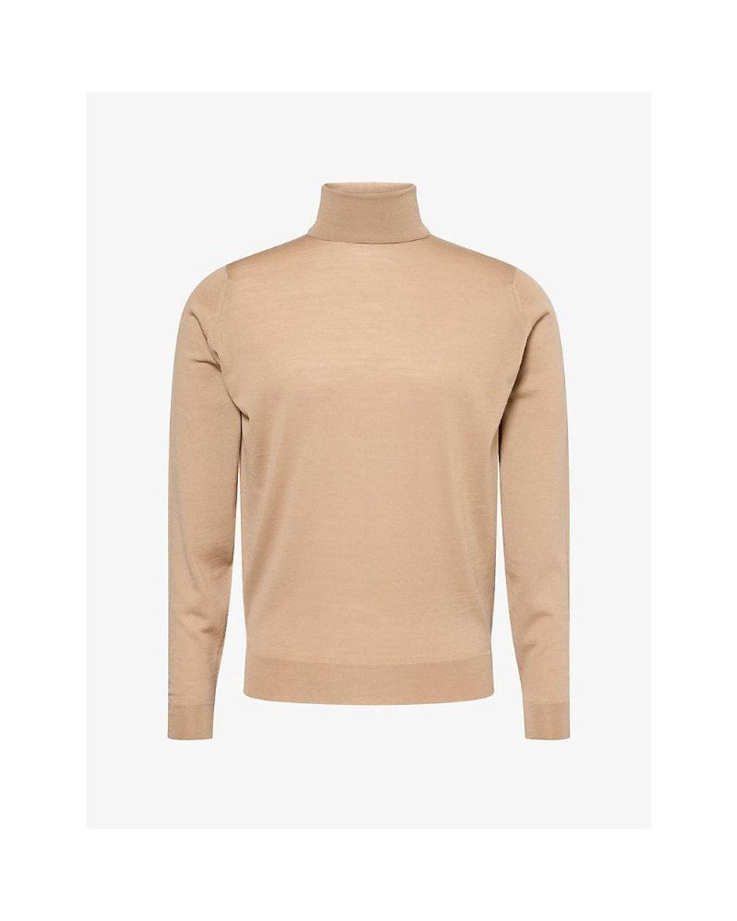 John Smedley Natural Cherwell Turtleneck Wool Jumper for men