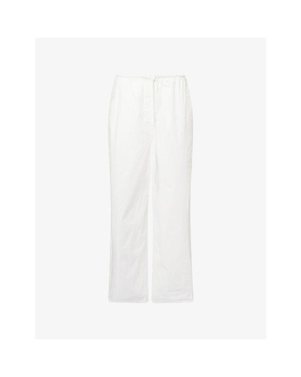 Pretty Lavish White Rae Crochet Cotton Trousers