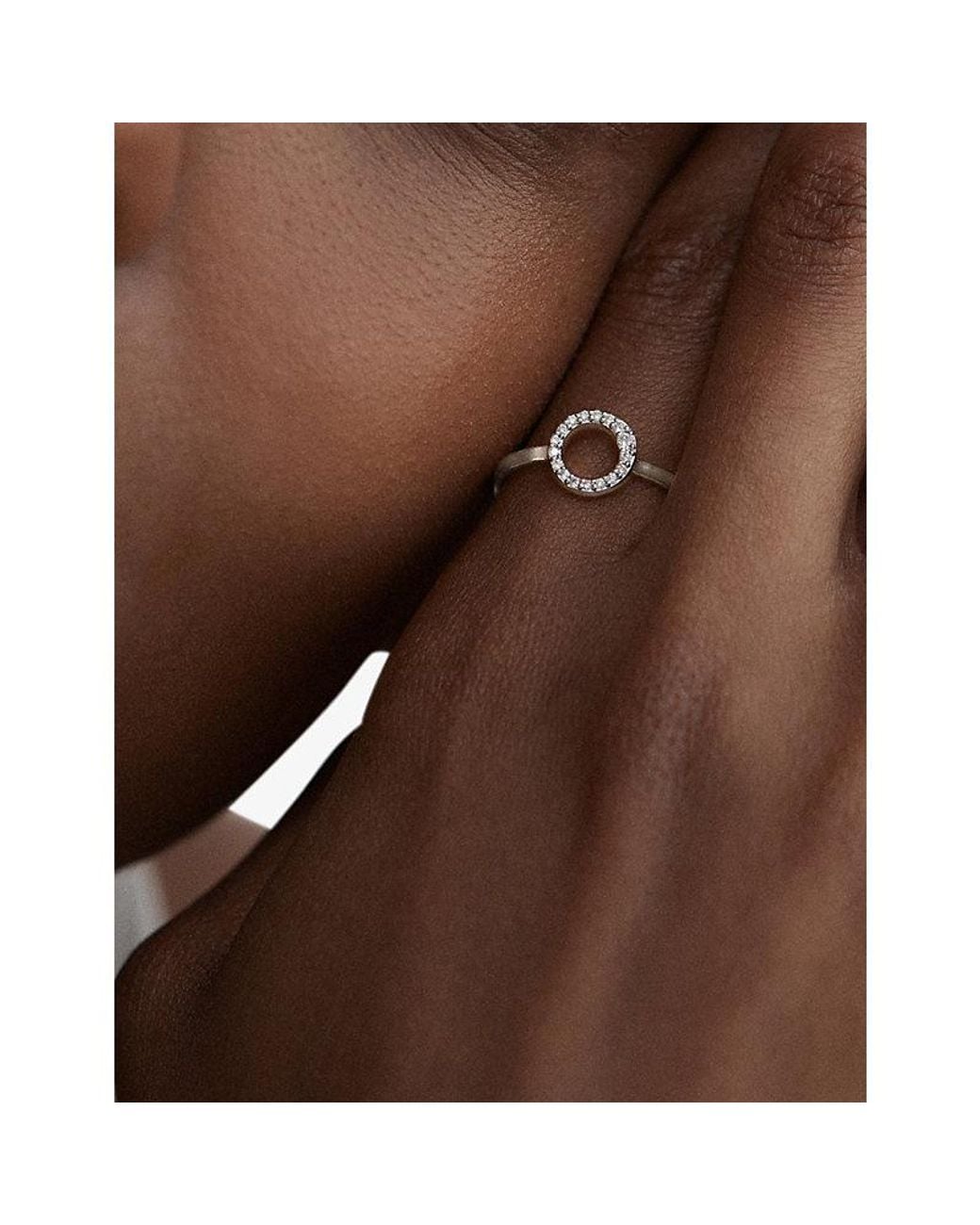 Monica Vinader White Riva Pave Mini Sterling- And Lab Grown Diamond Ring