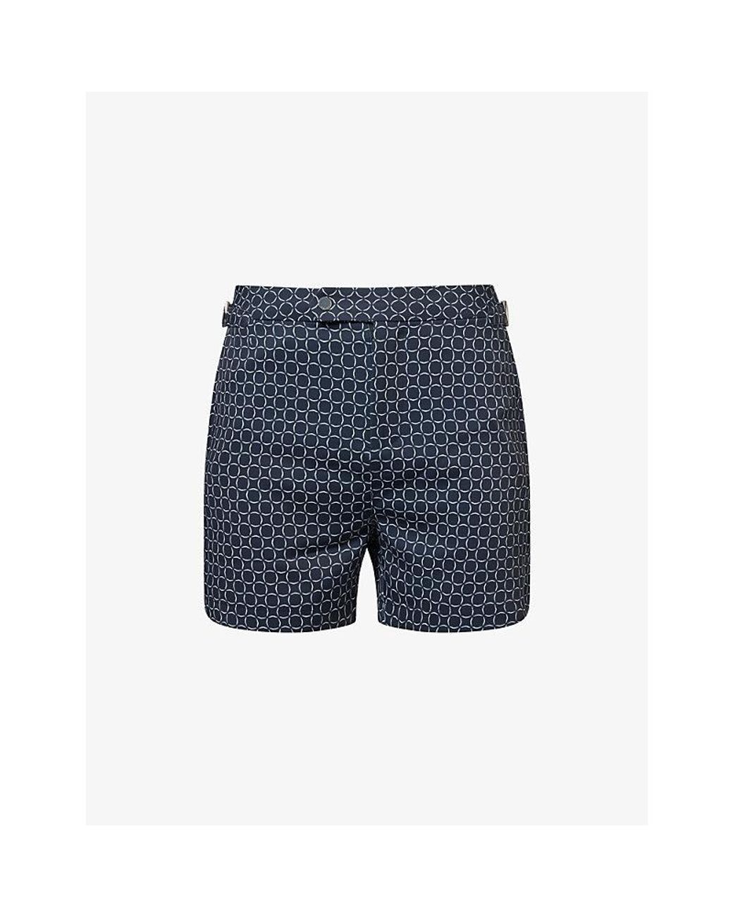 Raith Blue Ifni Tailored Waist-Adjuster Swim Shorts for men