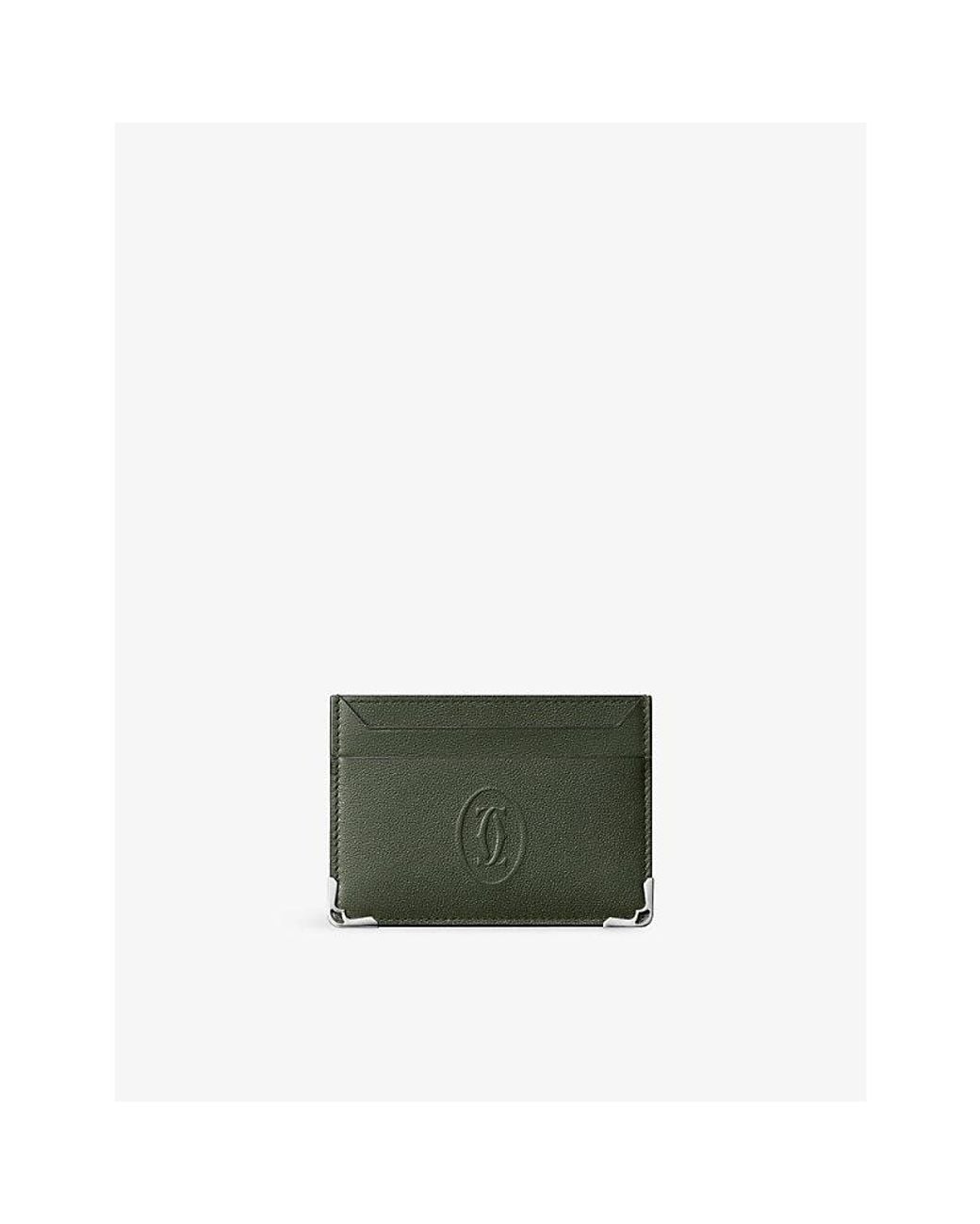 Cartier Green Must De Double Leather Card Holder