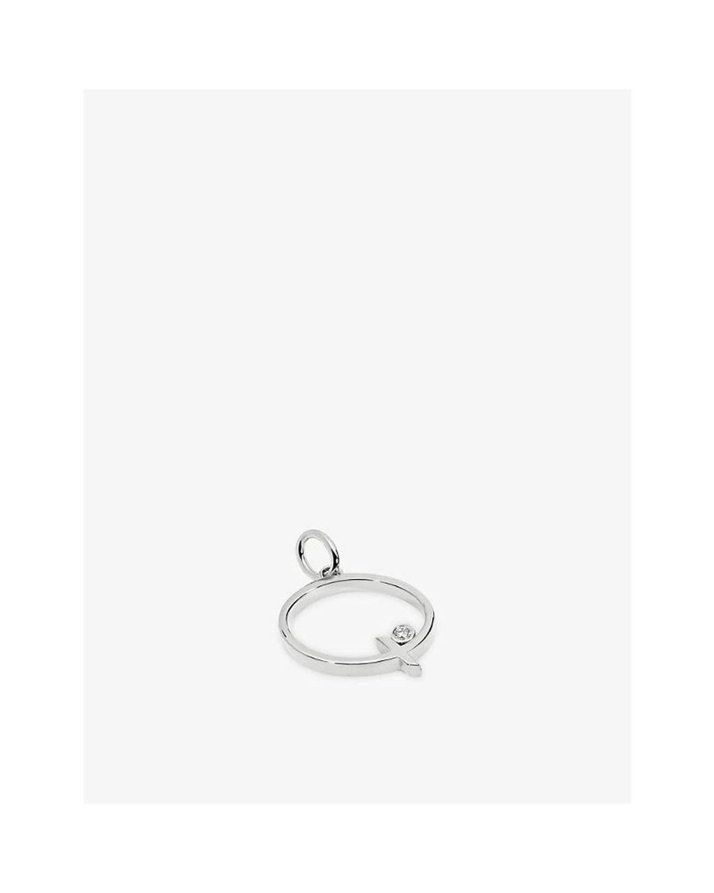 Monica Vinader White Solitaire Diamond Initial P Sterling- And 0.035Ct Lab-Grown Diamond Pendant