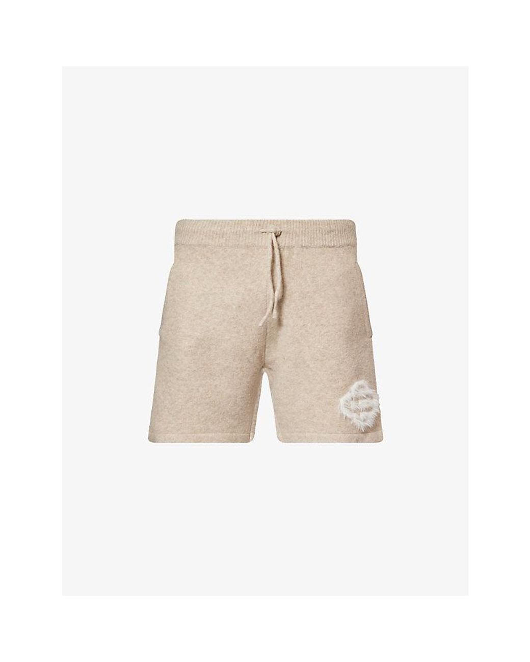 The Couture Club Fluffy Emblem Relaxed-Fit Knitted Shorts in