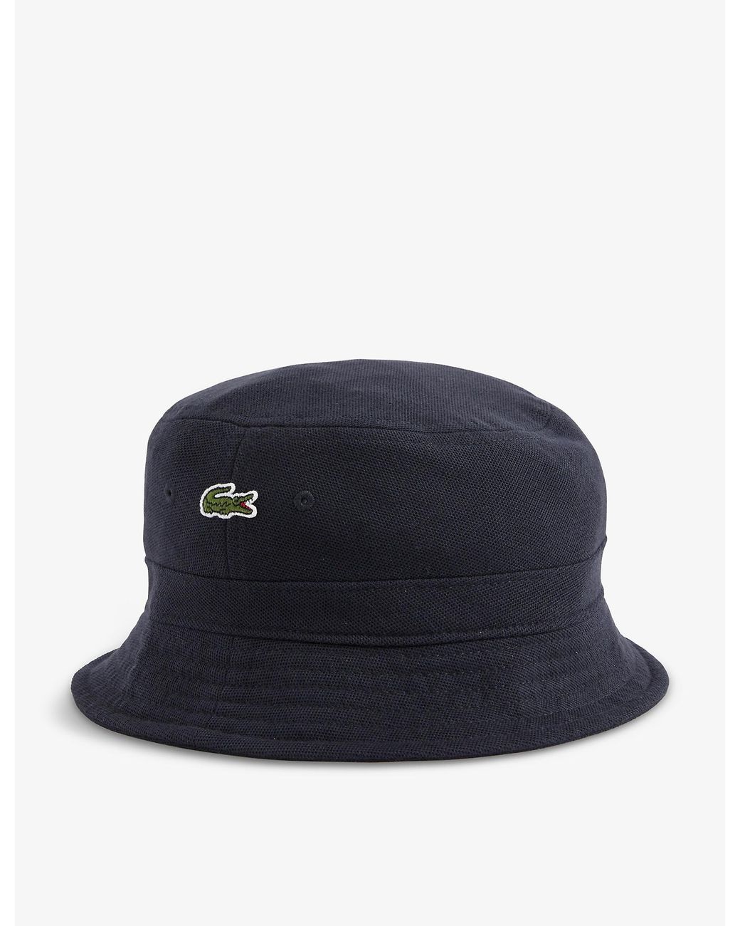 Lacoste Logo Patch Cotton Bucket Hat in Navy Blue (Blue) for Men Lyst UK