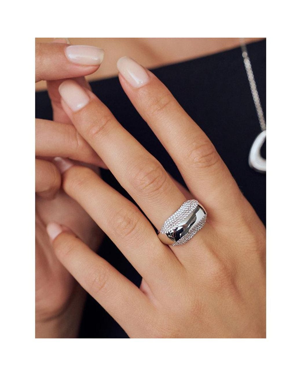 Sif Jakobs White Borsa Rhodium-Plated Sterling- And Cubic Zirconia Ring