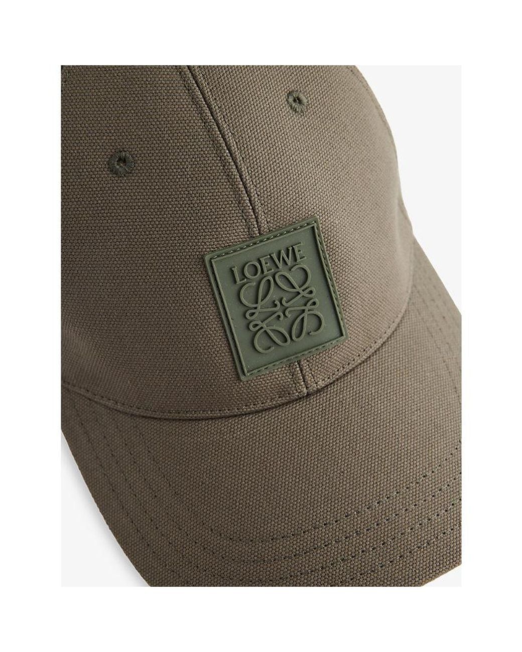 Loewe Brown Branded-Patch Cotton-Canvas Cap for men