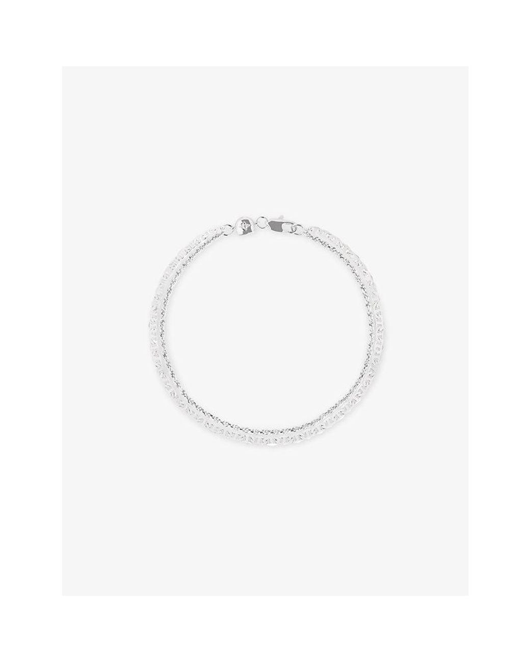 Astrid & Miyu White Illusion Double Chain-Plated Brass Bracelet