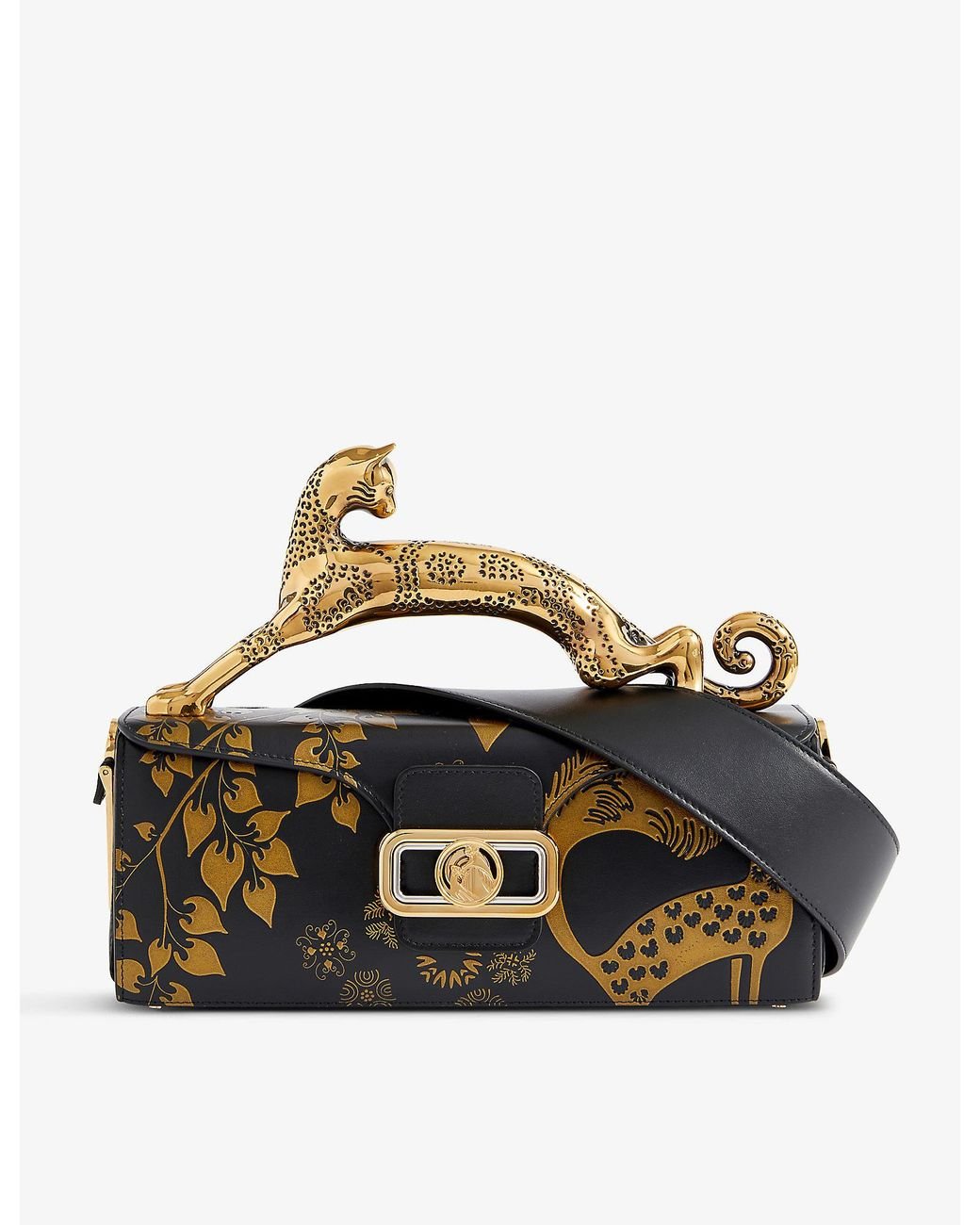 Lanvin Rateau Pencil Cat Leather Shoulder Bag in Black | Lyst Australia