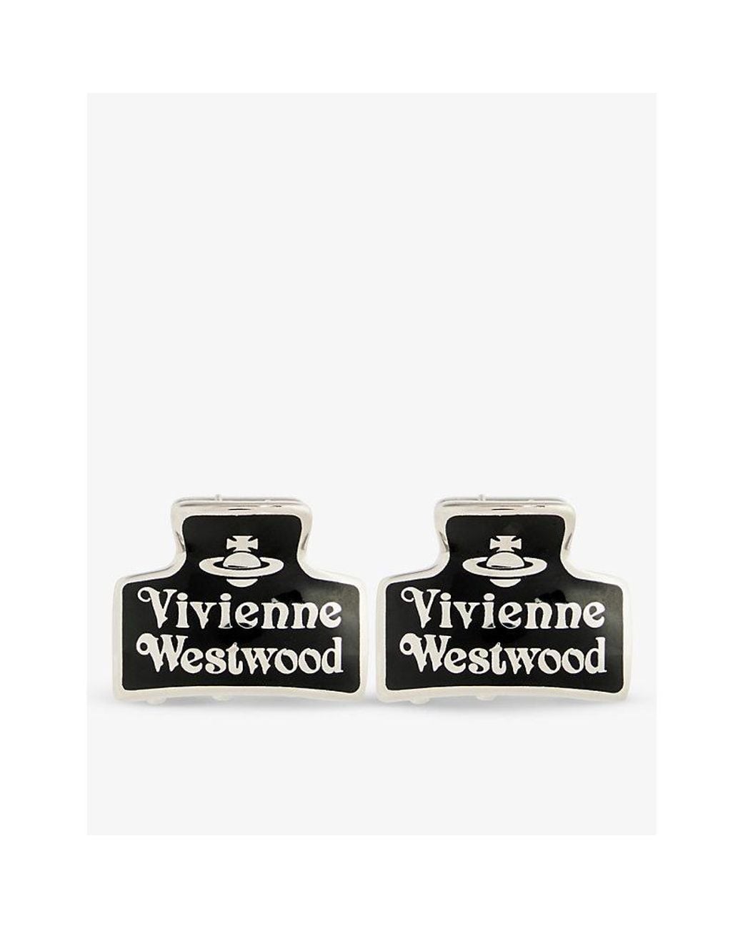 Vivienne Westwood Logoembossed Brass Set Of Two Claw Clips in Black Lyst