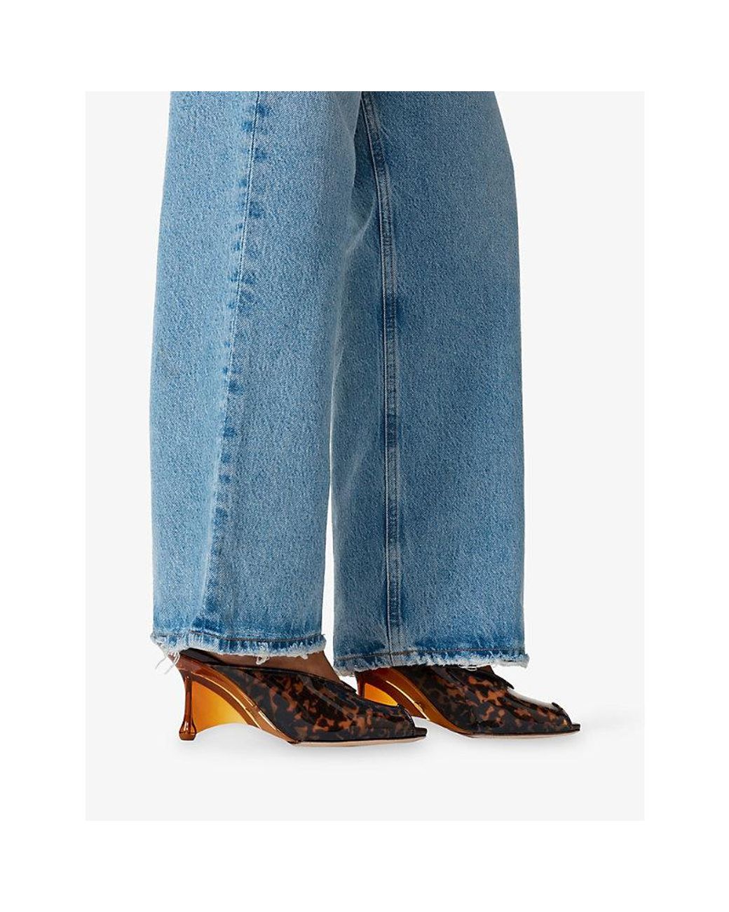 Jimmy Choo Brown Glace 80 Tortoiseshell Patent Mules