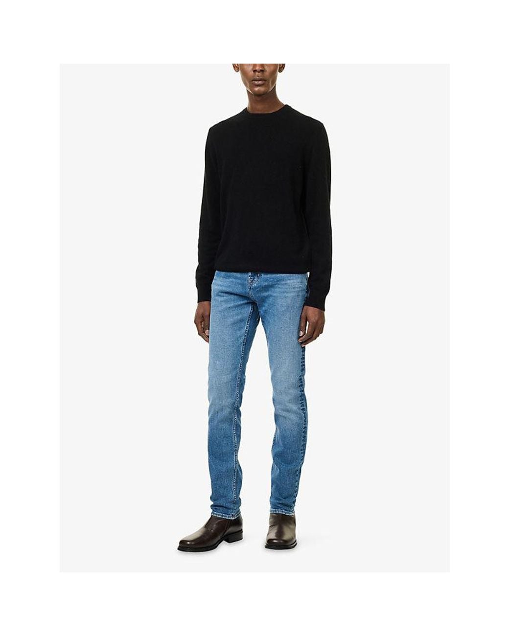 7 For All Mankind Blue Slimmy Slim-Fit Denim Jeans for men