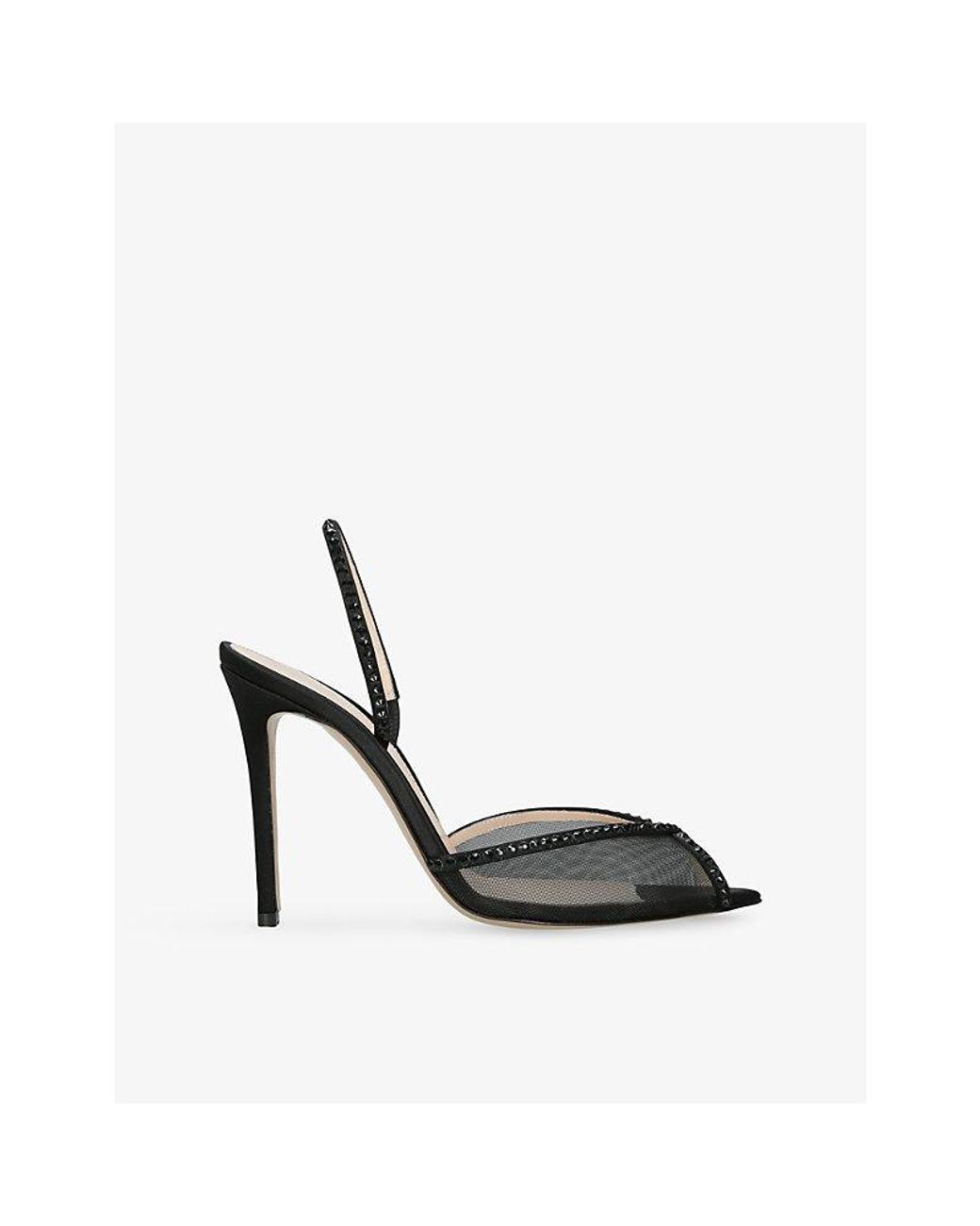 Andrea Wazen Black Katy 105 Mesh Slingbacks