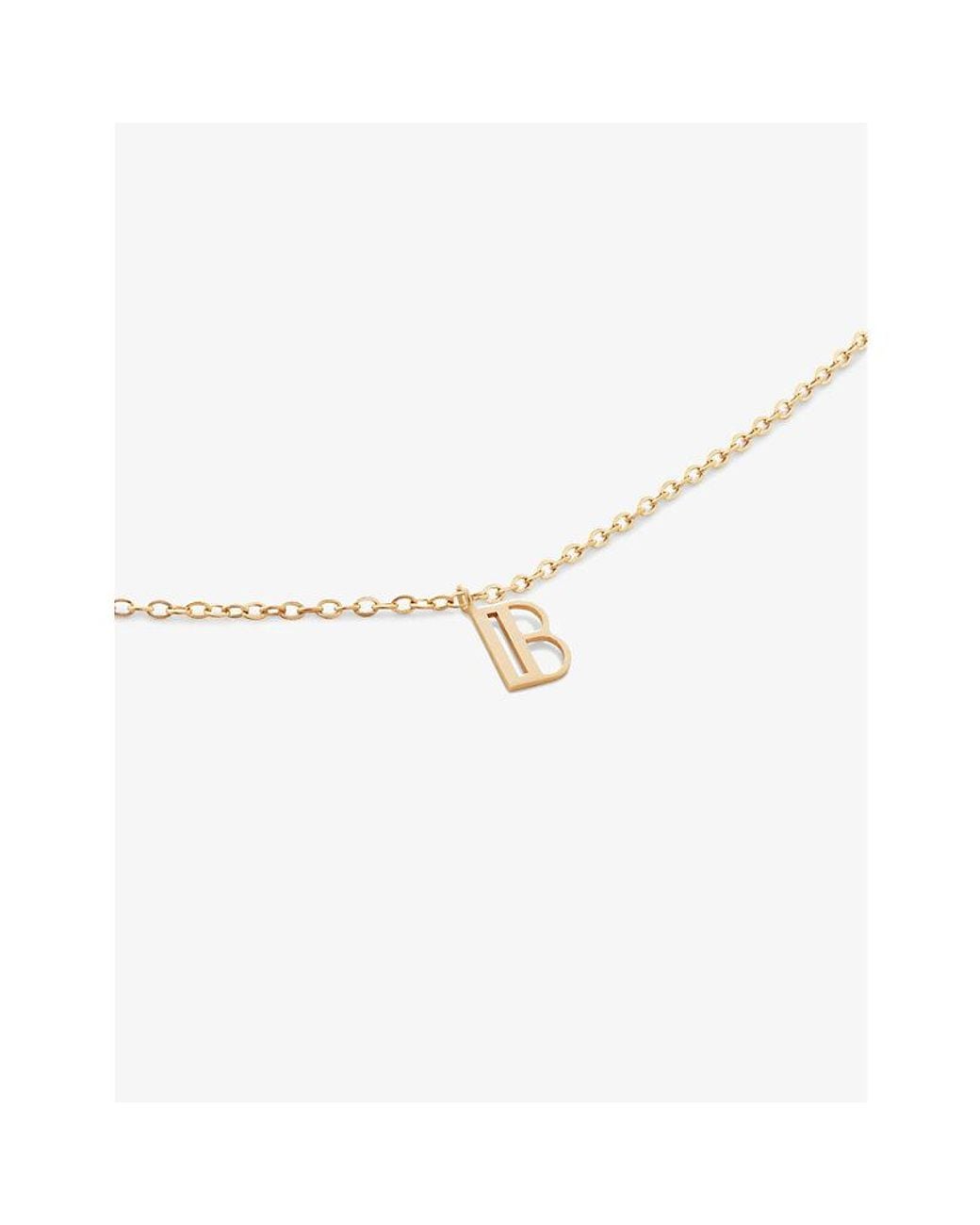 Monica Vinader White Small Letter B 14Ct- Pendant Necklace