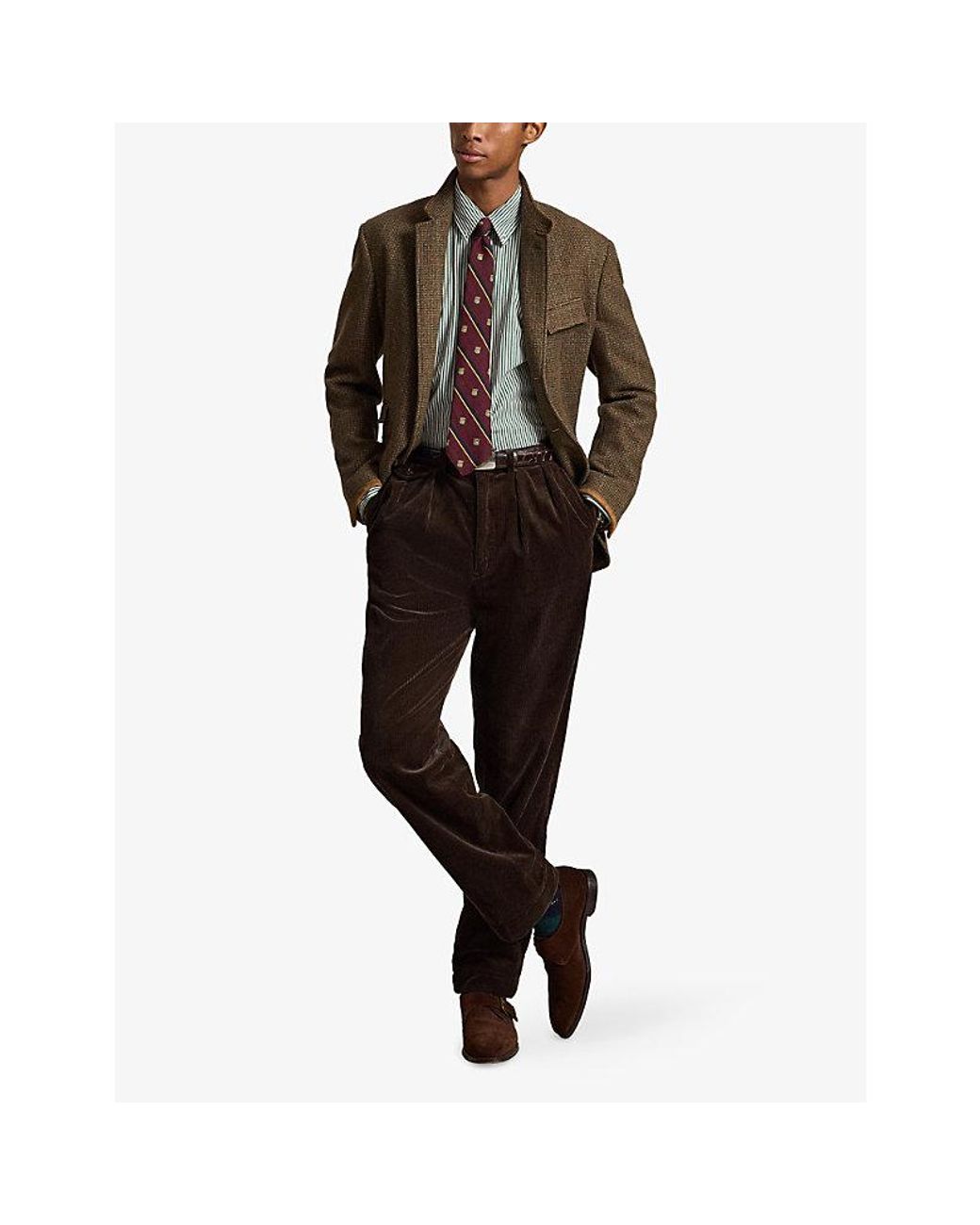 Polo Ralph Lauren Green Stripe Custom-Fit Cotton Shirt for men