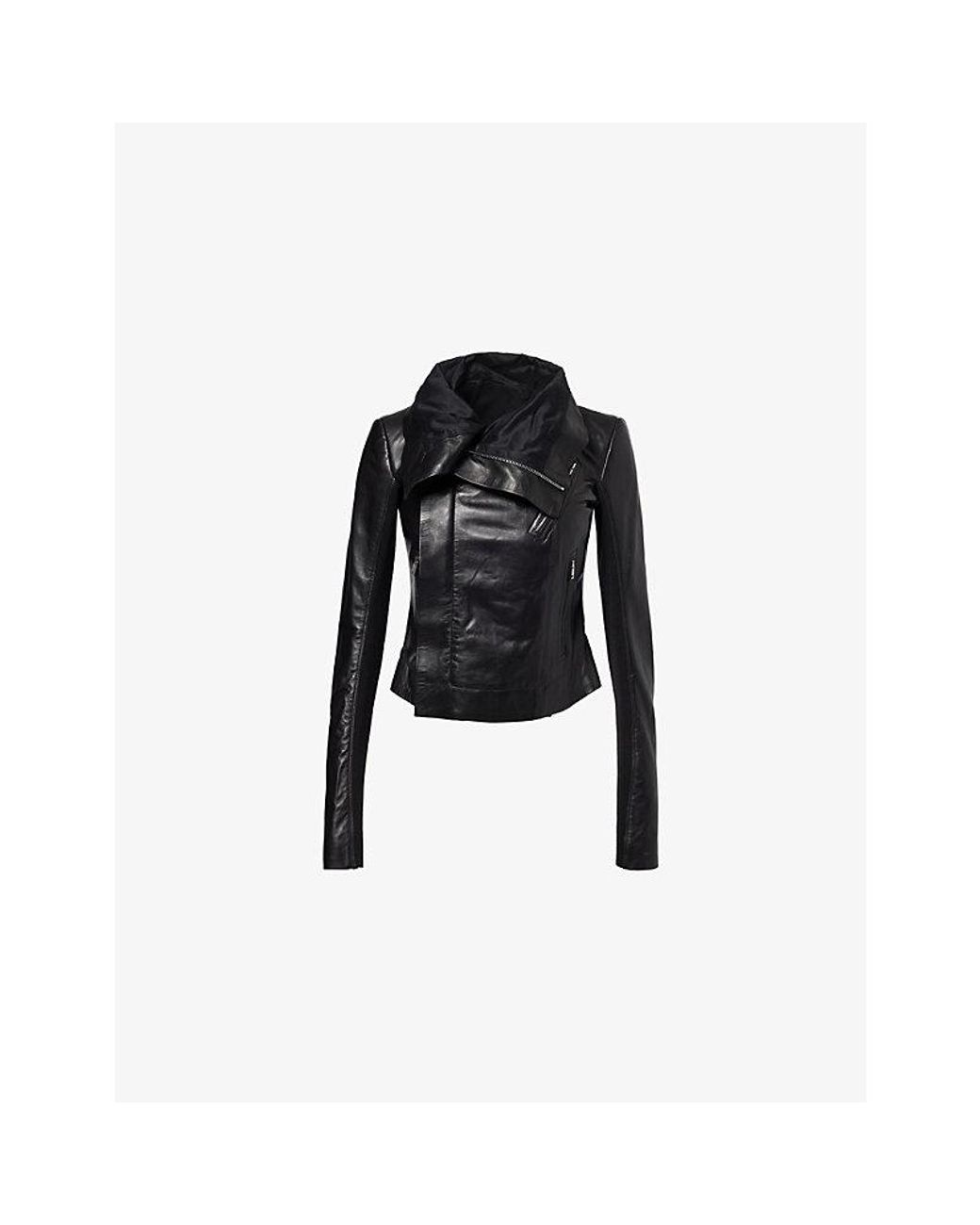 Rick Owens Classic Biker Slim-Fit Leather Jacket in Black | Lyst