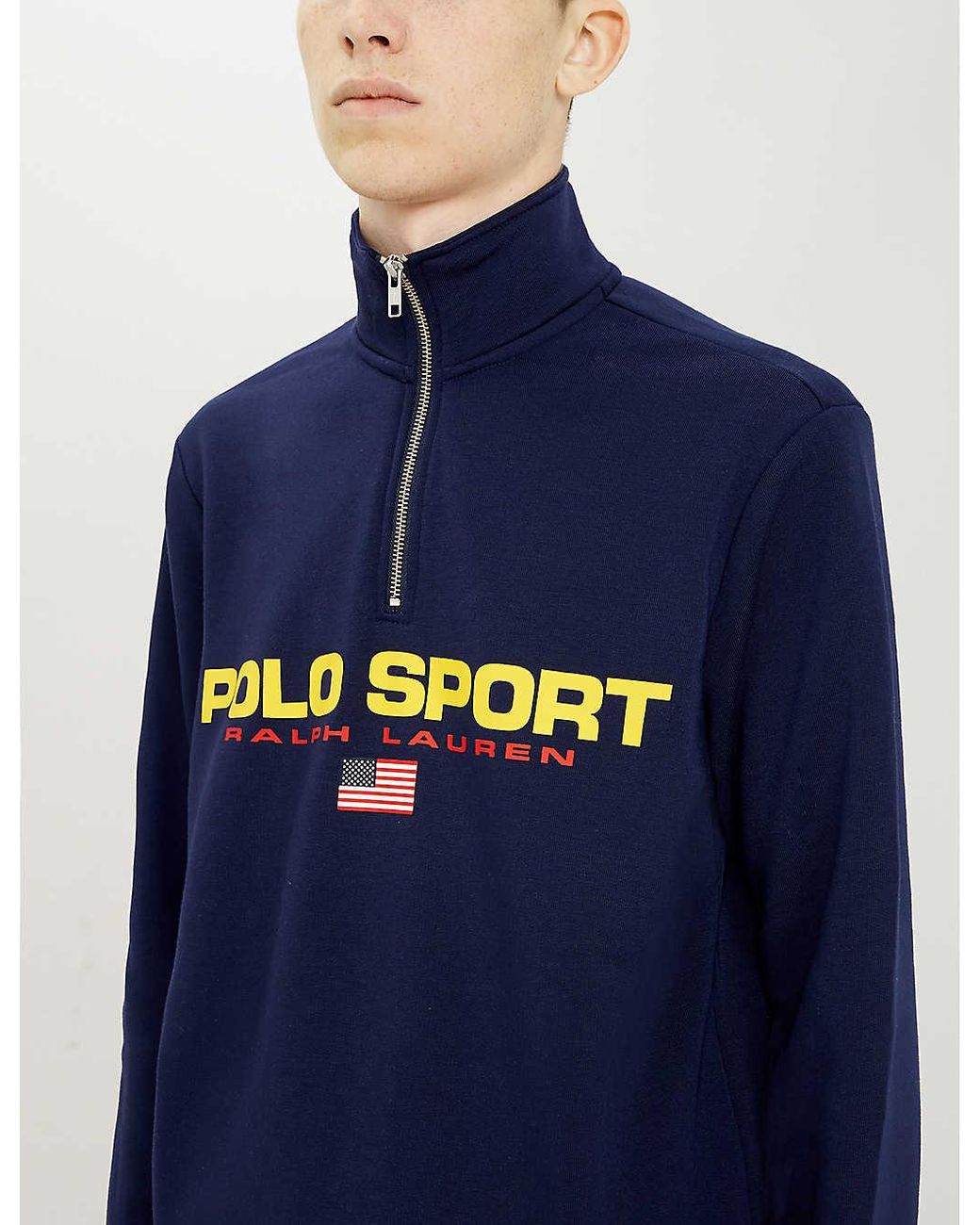 Ralph Lauren Sport & Badmode Sportmode Sportshirts Polo Sport hoogpolig fleece sweatshirt 