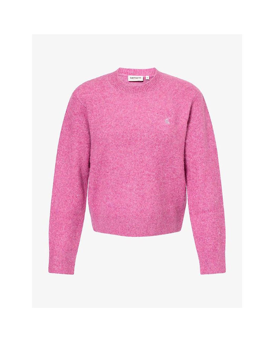 Carhartt Pink Curtis Crewneck Knit Woven Jumper