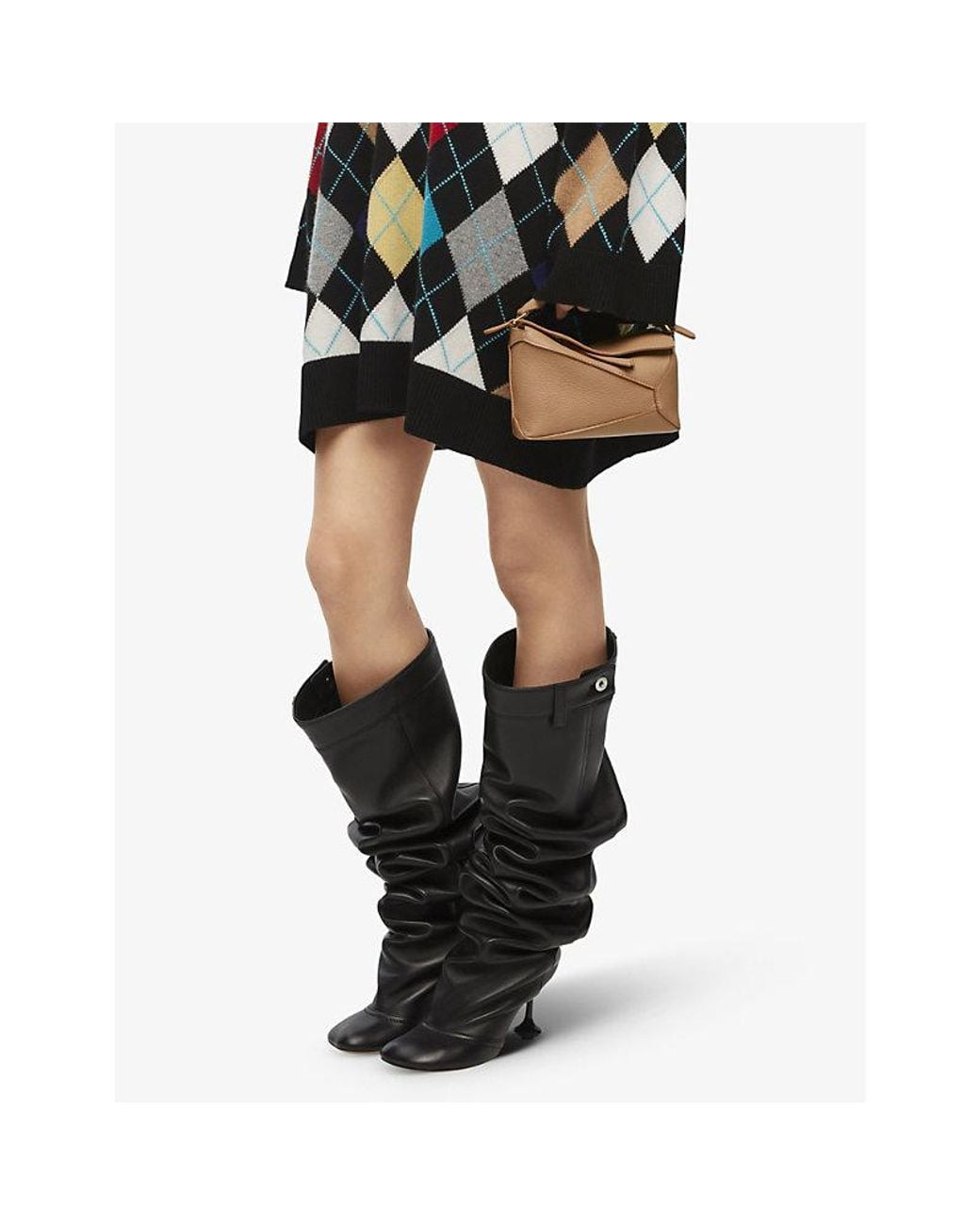 Loewe Brown Puzzle Mini Leather Cross-Body Bag