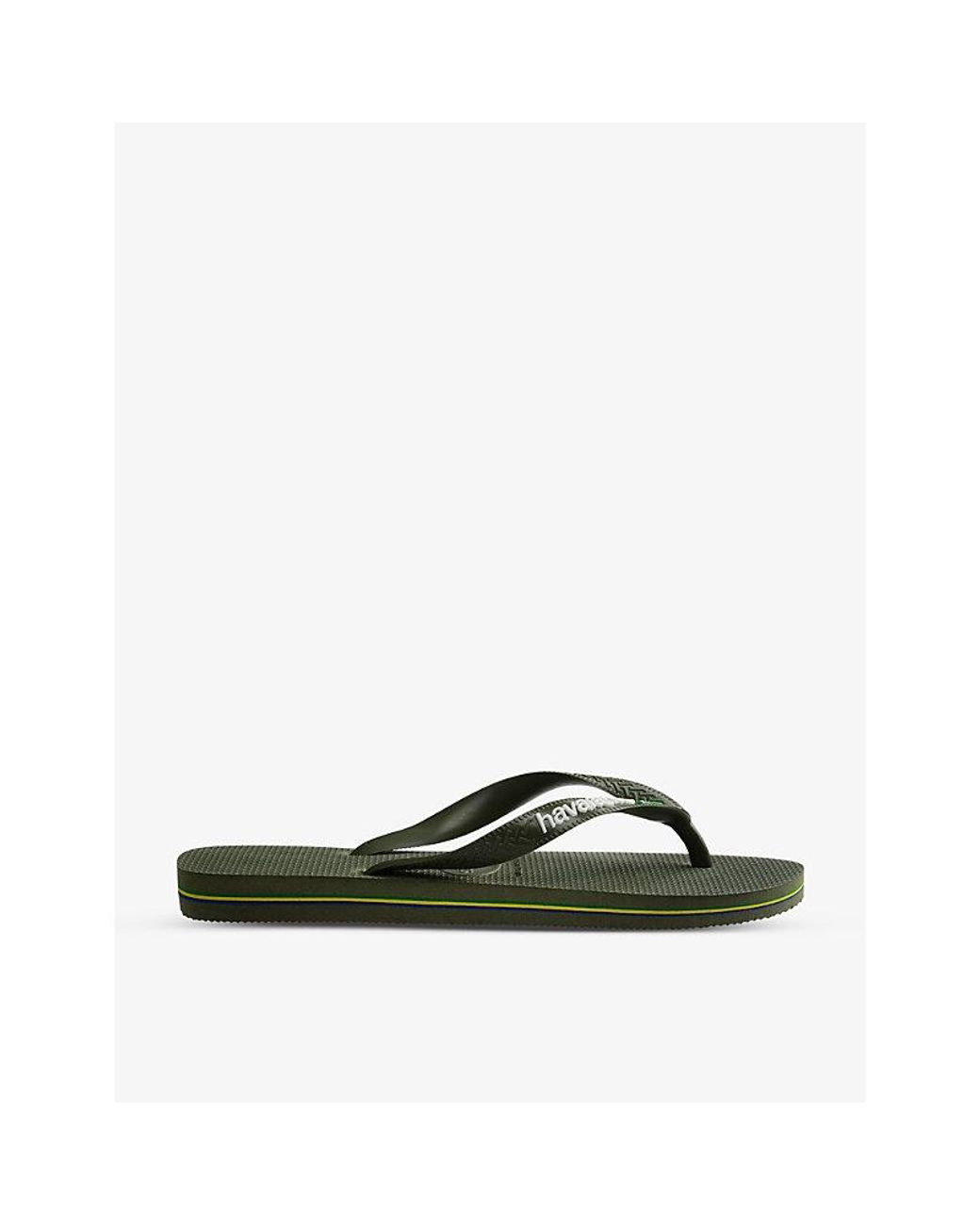 Havaianas Green Brasil-Logo Rubber Flip Flops