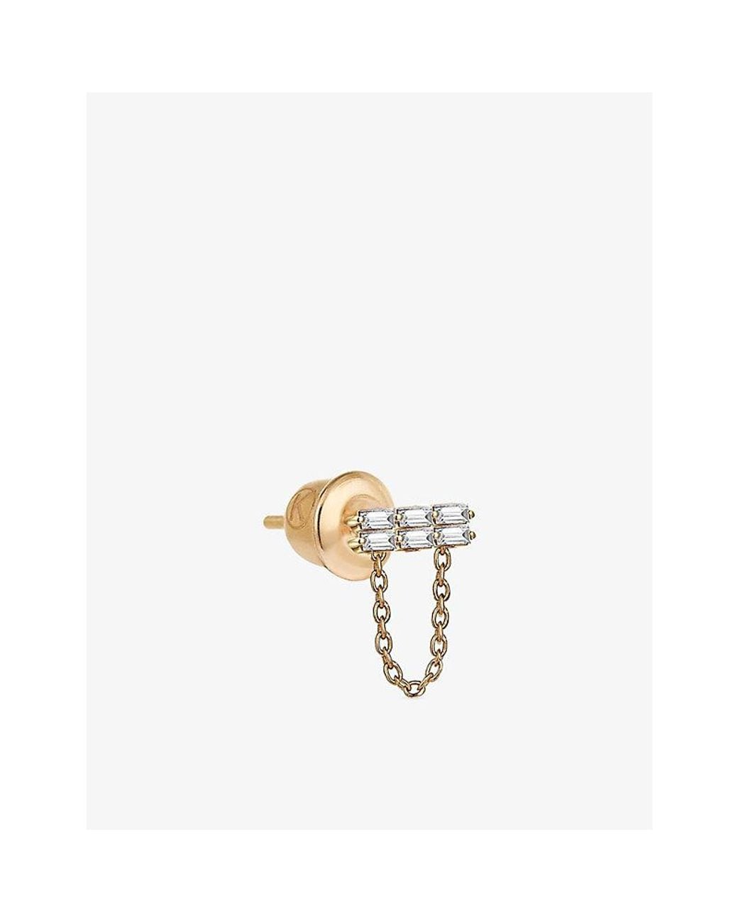 Kismet by Milka Metallic Moment 0.06Ct Baguette-Diamond Stud Earring