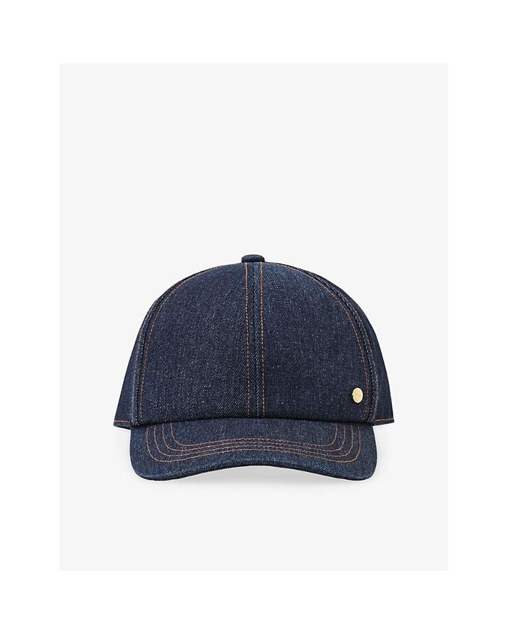Reiss Blue Winnie Contrast-Stitching Denim Cap
