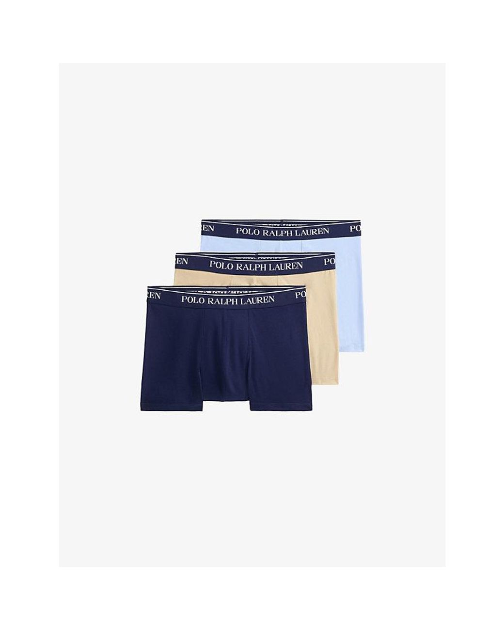 Polo Ralph Lauren Blue Branded Set Of Three Stretch-Cotton Boxers for men