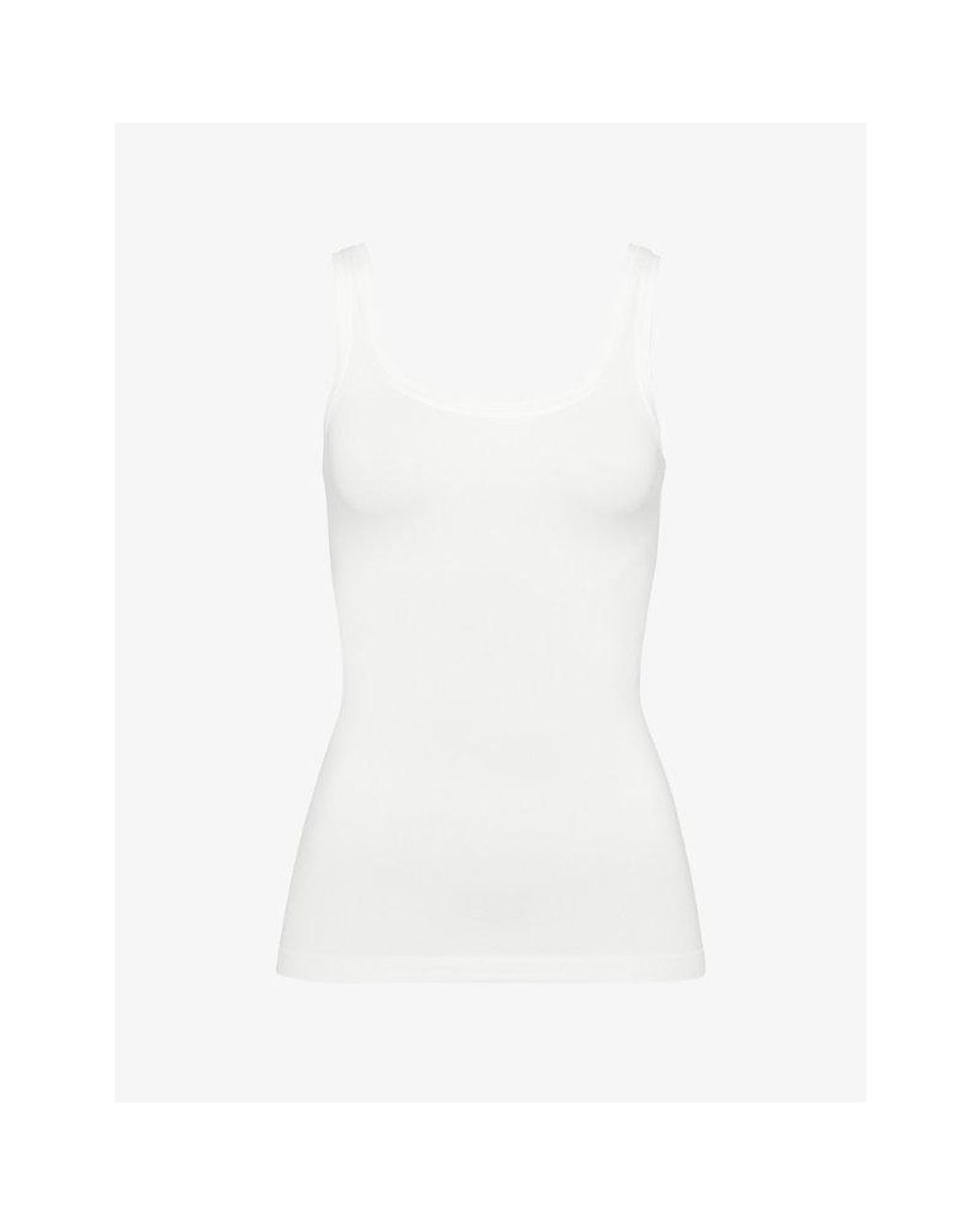 Hanro White Stretch-microfibre Top