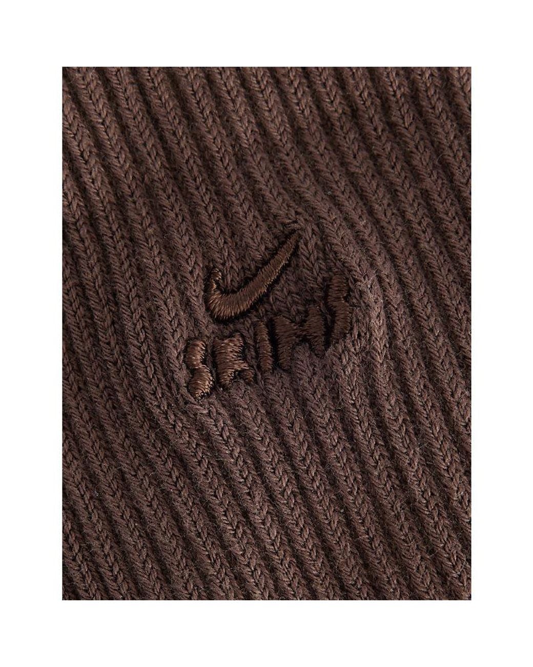 NikeSKIMS Brown Dri-Fit Pilates Grip Cotton-Blend Crew Socks