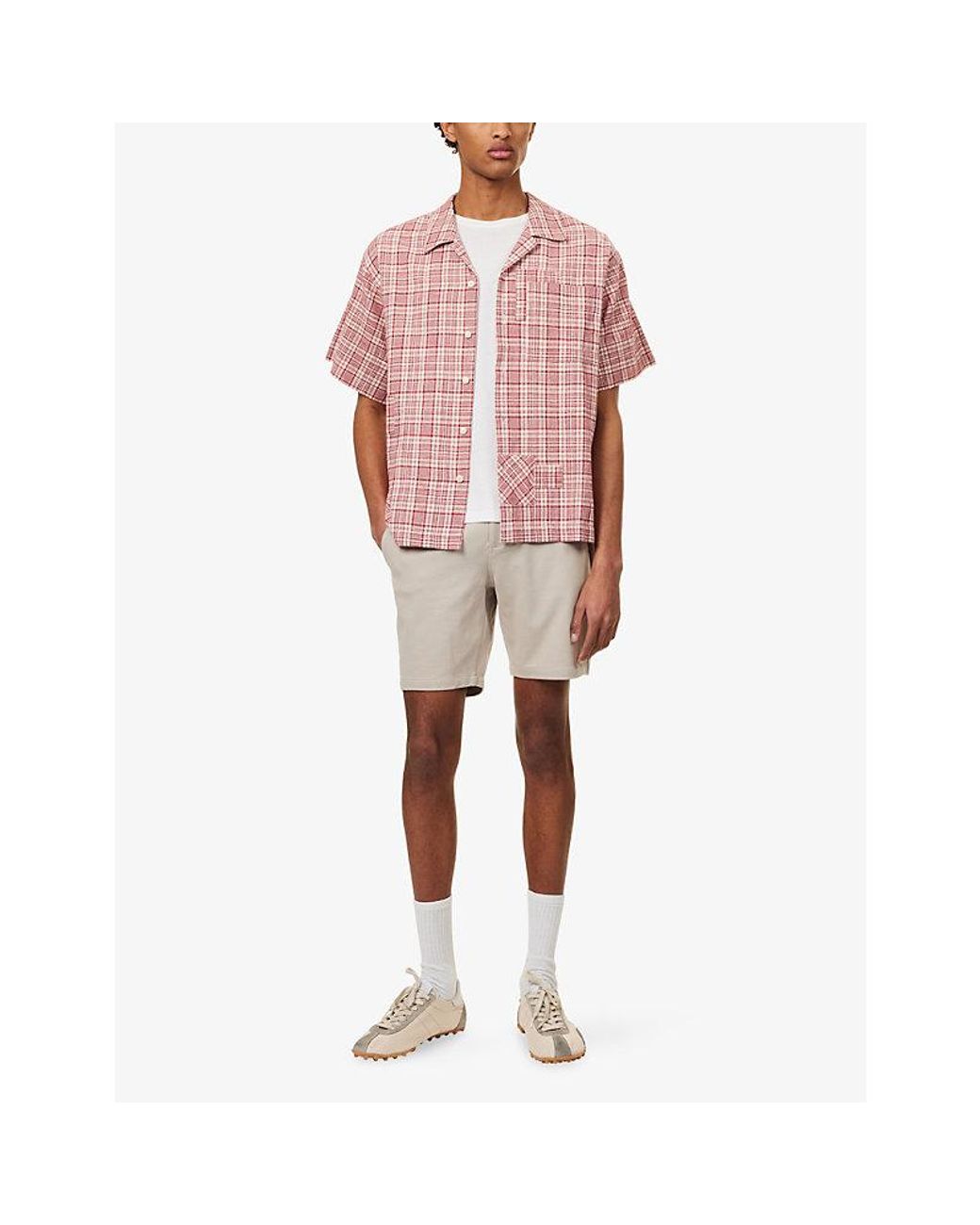 PAIGE Natural Rickson Rayon-Blend Trouser Shorts for men